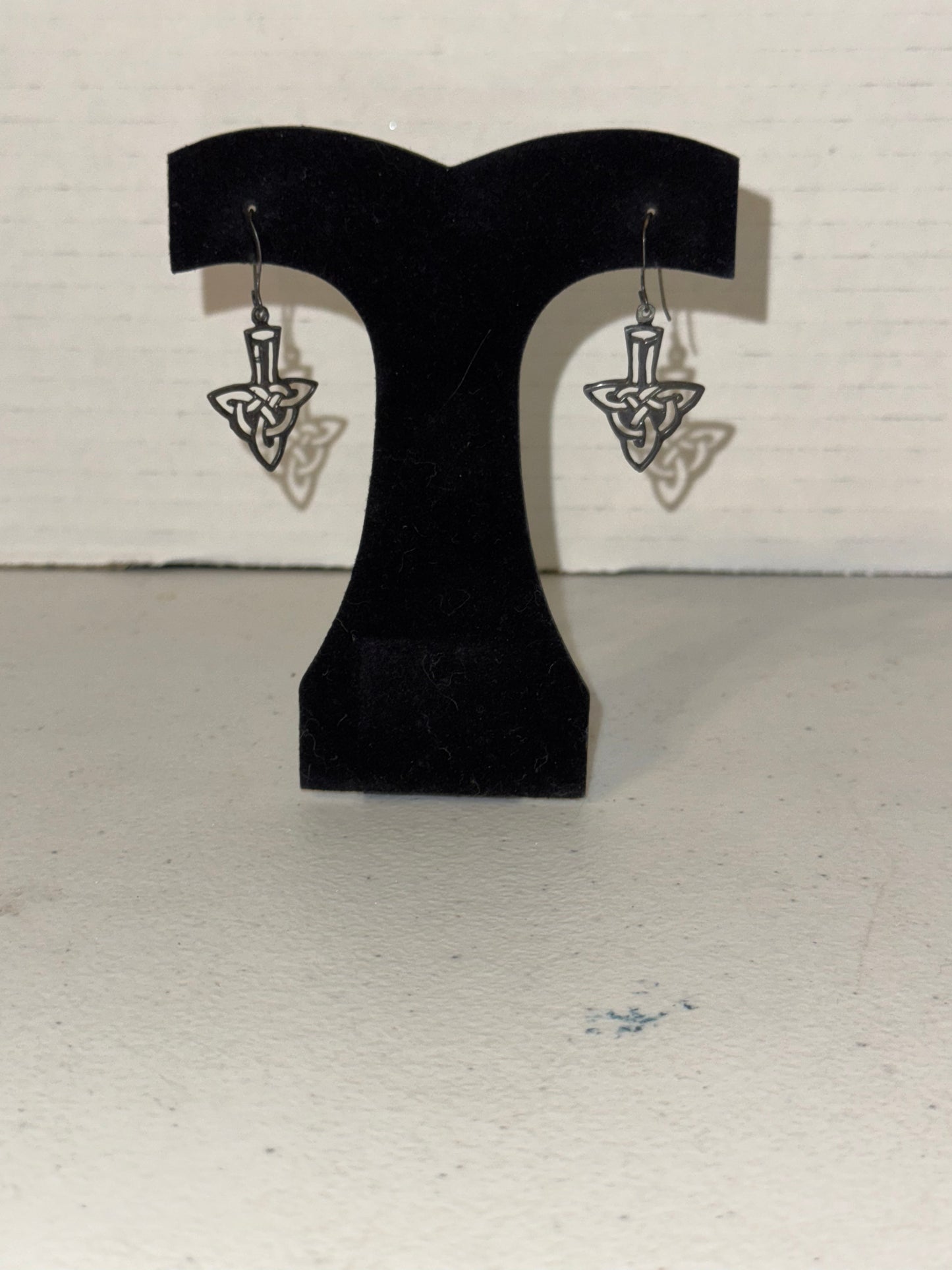 Celtic Triangle Dangle Earrings