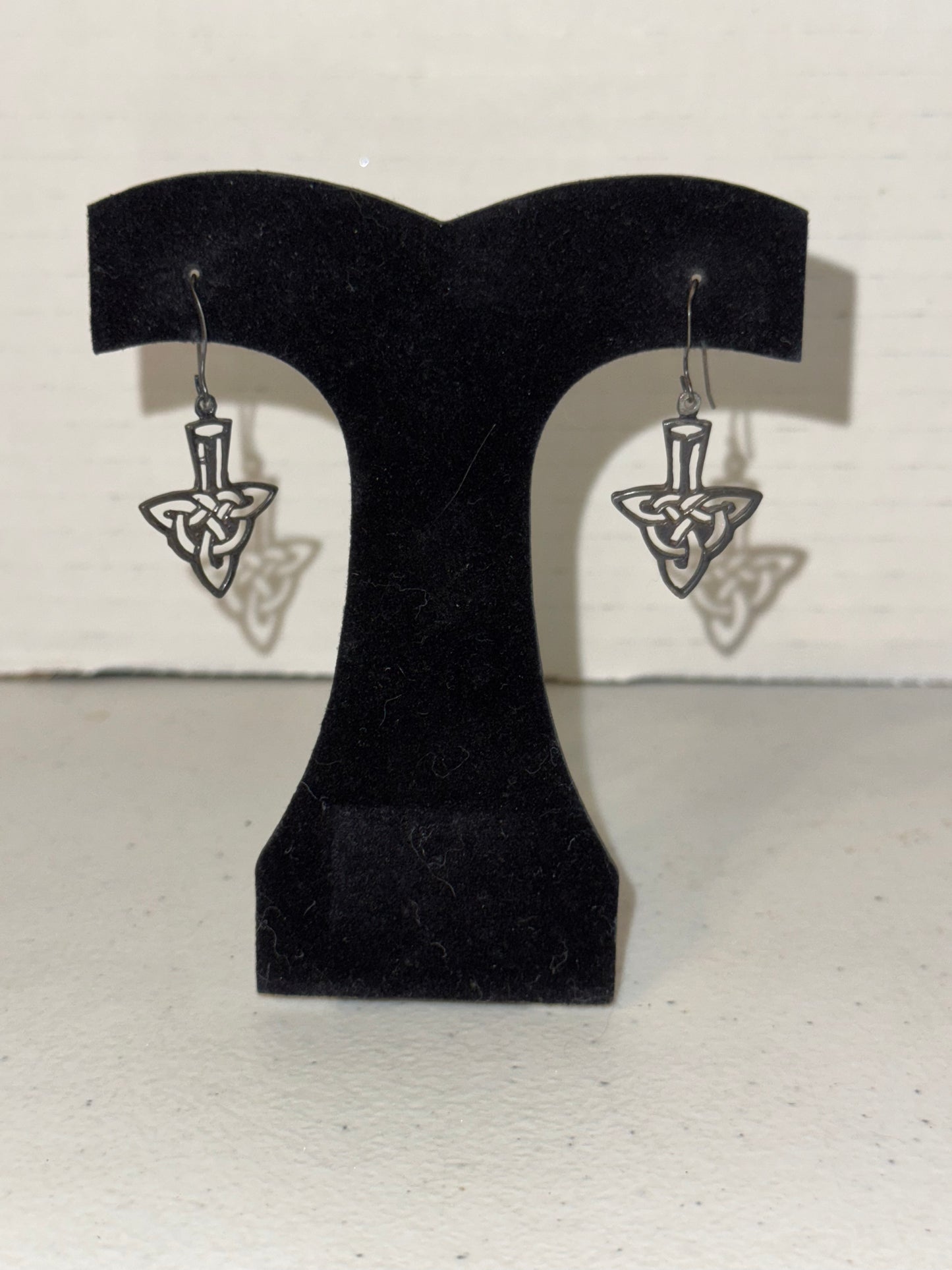 Celtic Triangle Dangle Earrings