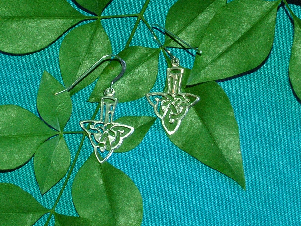 Celtic Triangle Dangle Earrings