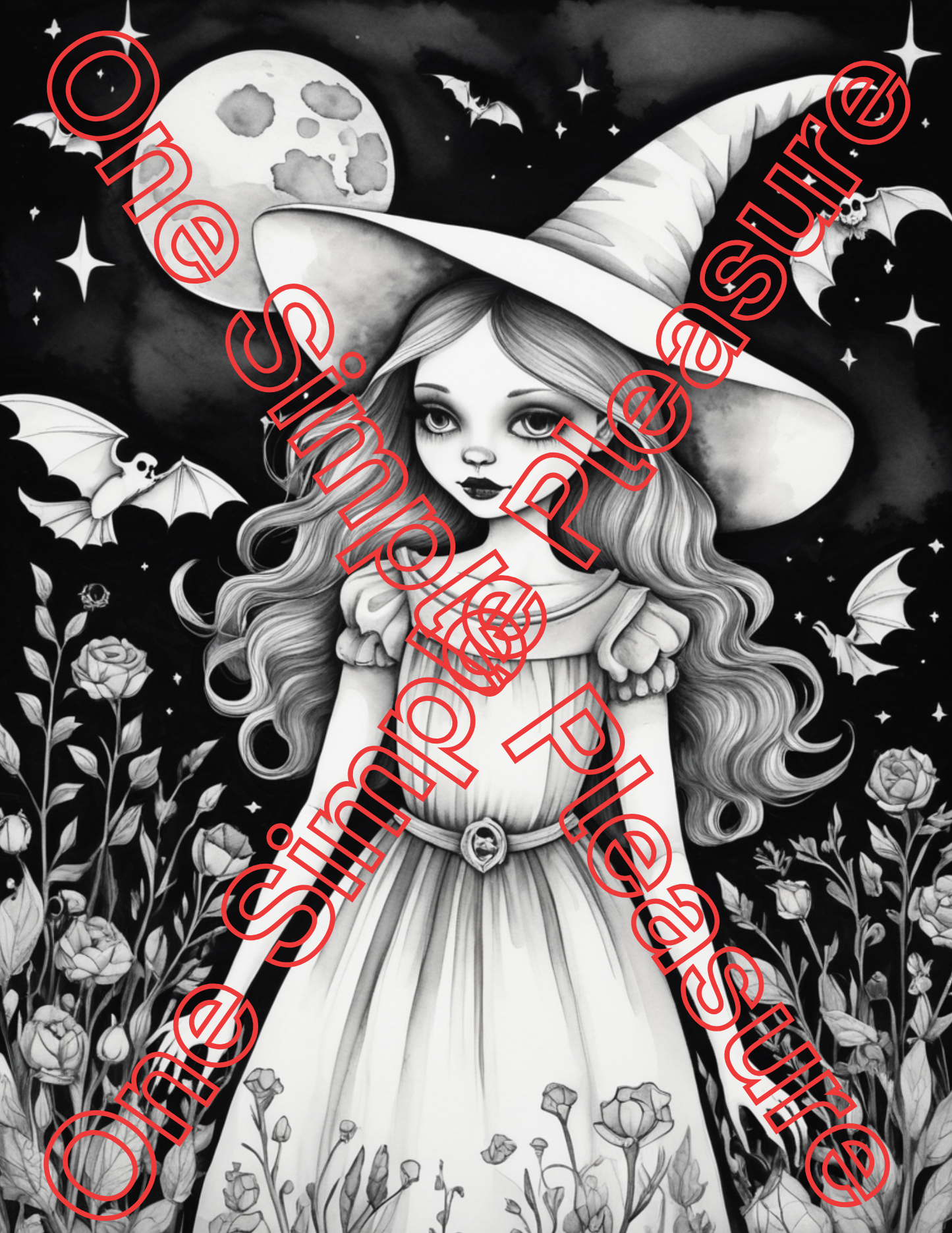 Witch and Halloween Coloring Pages, 33 pages