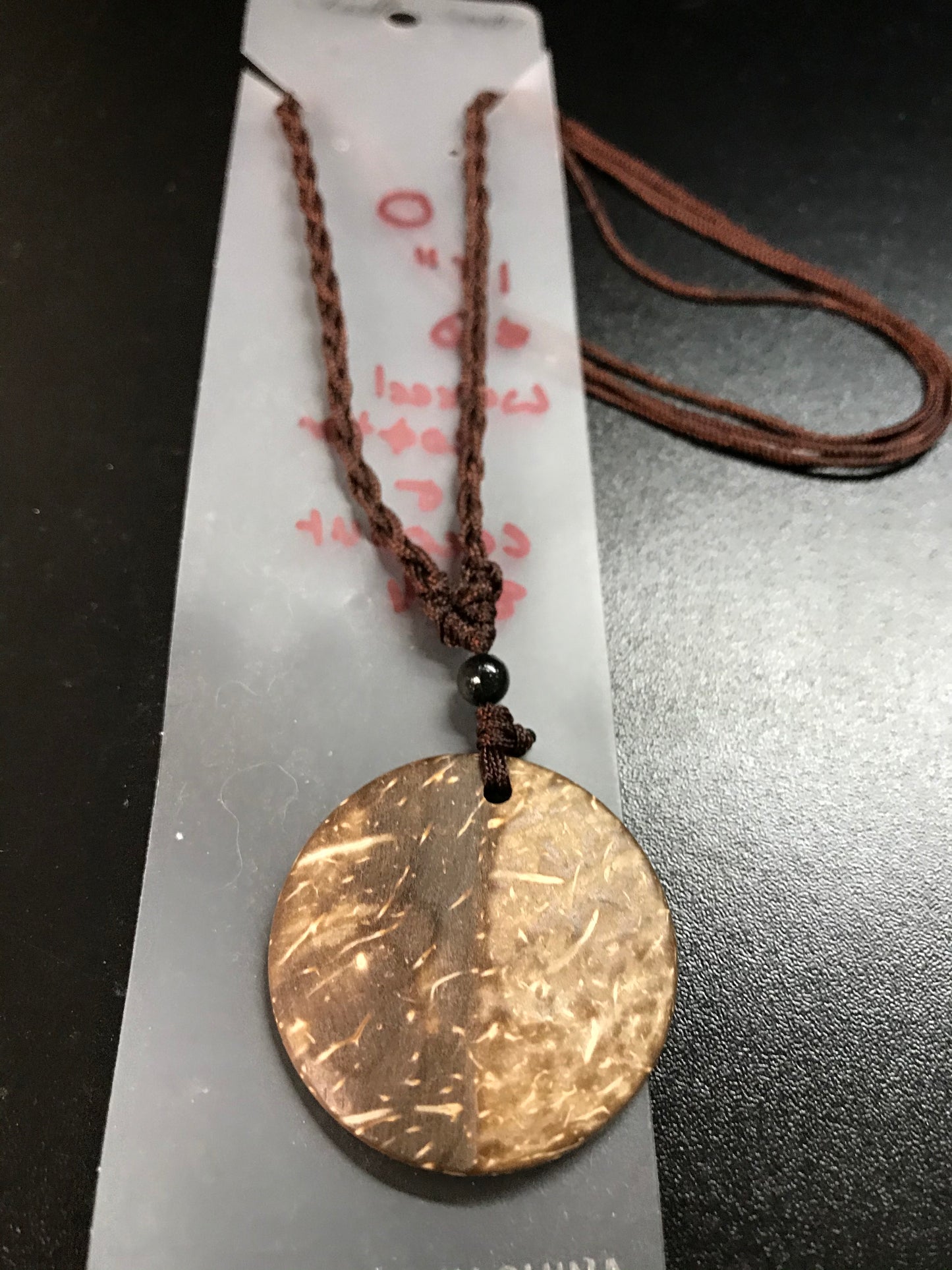 18" Adjustable Cotton and Coconut Shell Necklaces
