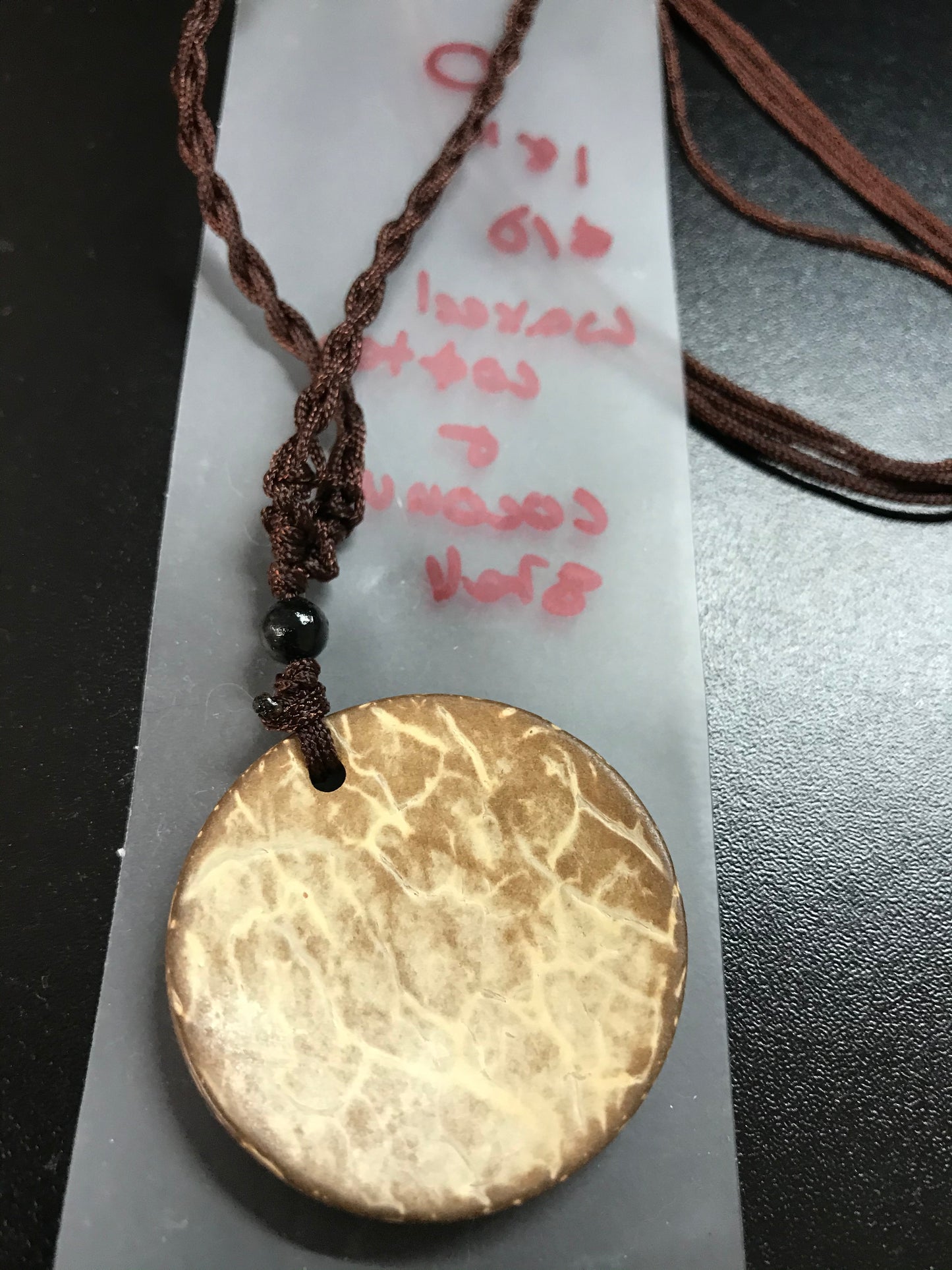 18" Adjustable Cotton and Coconut Shell Necklaces