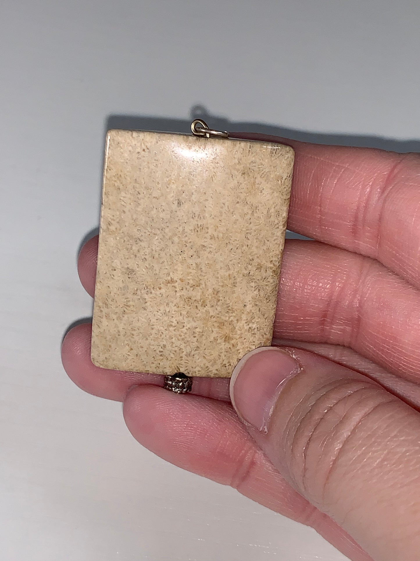 Fossilized Coral Rectangular Pendant