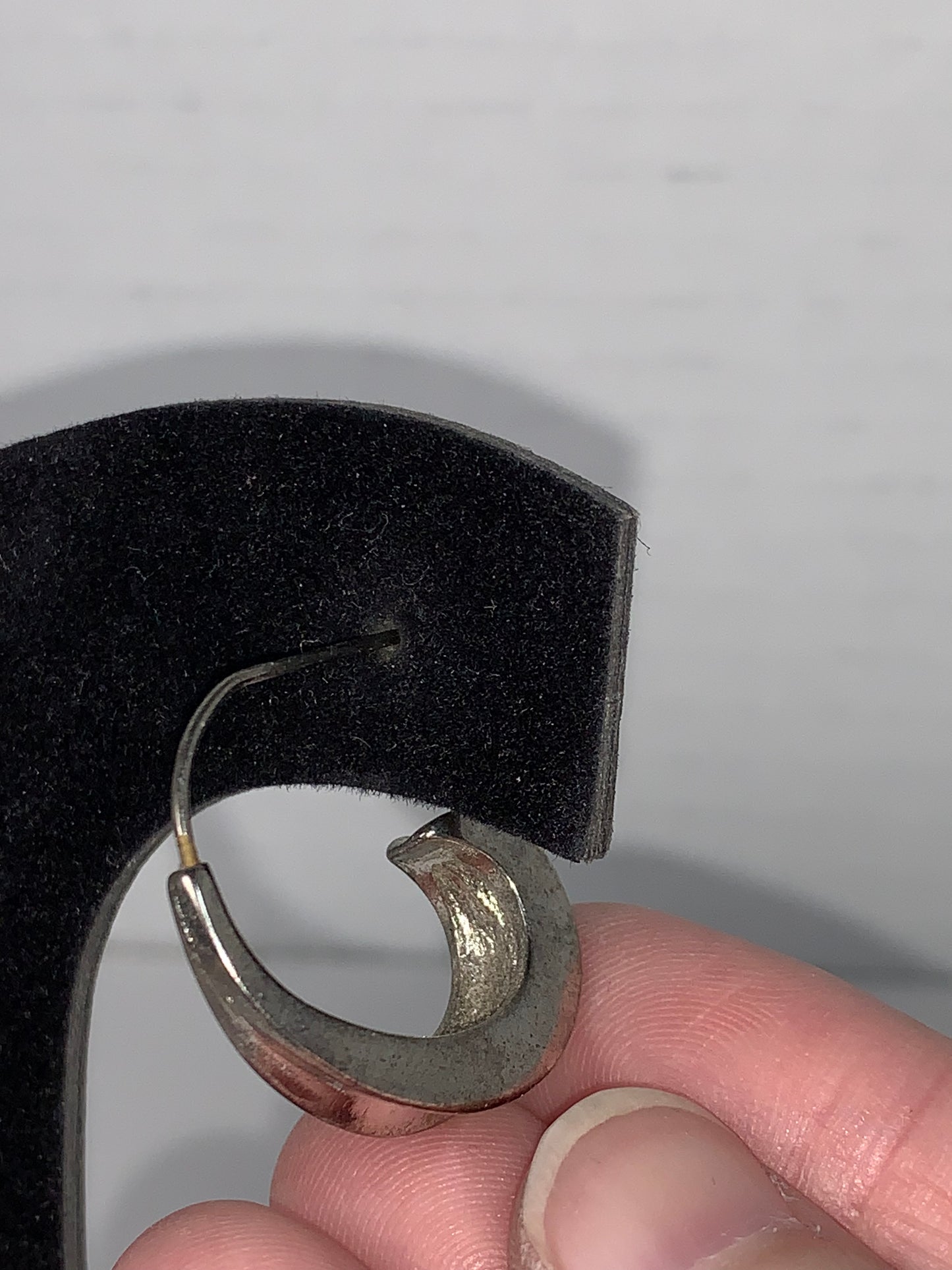 Silver Tone J-shaped Costume Earrings