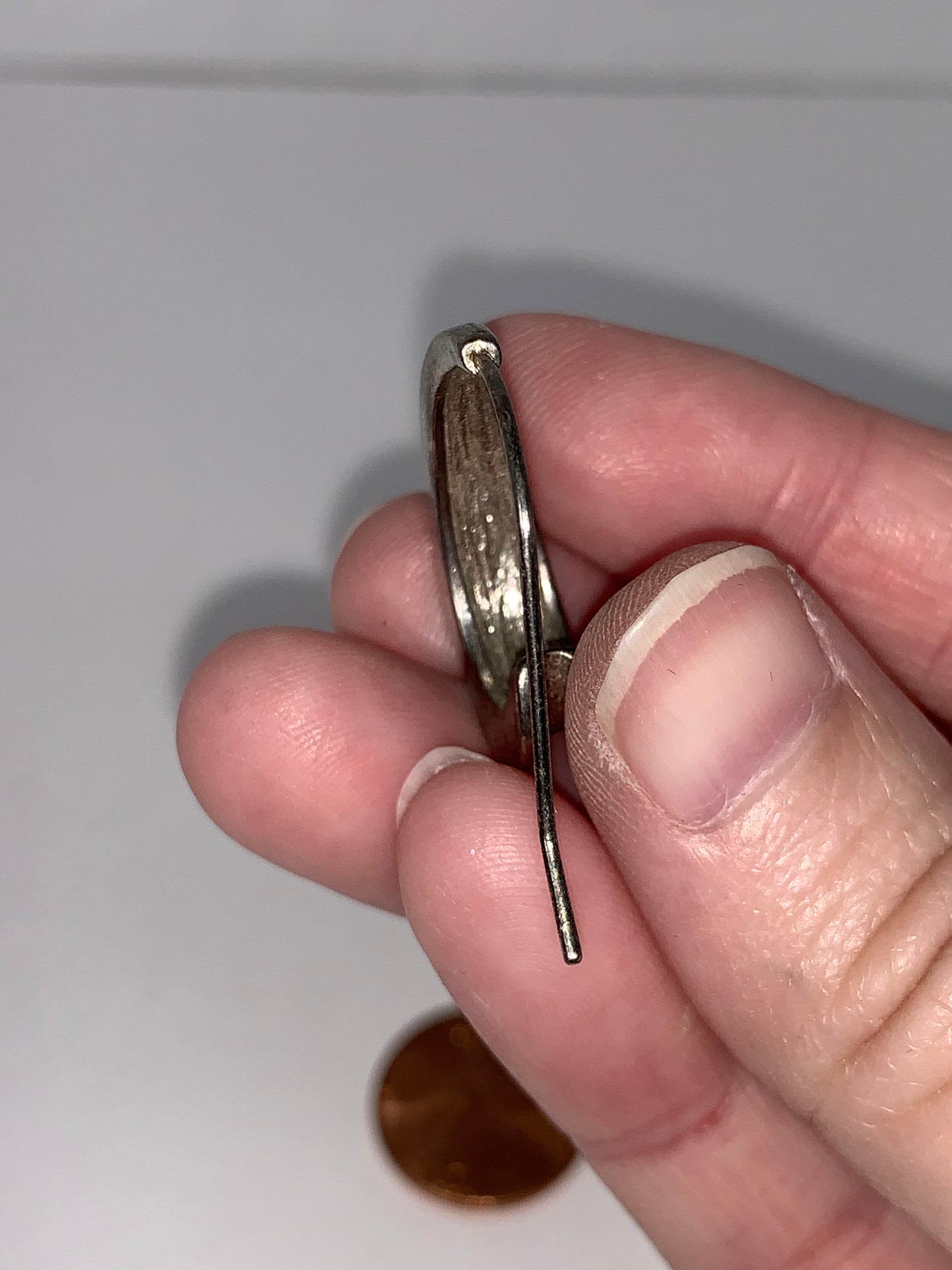 Silver Tone J-shaped Costume Earrings