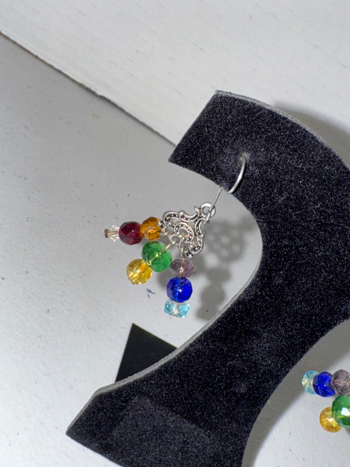 Chakra Triangle Czech Glass Dangle Earrings