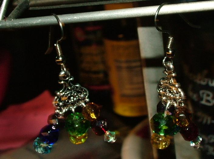 Chakra Triangle Czech Glass Dangle Earrings