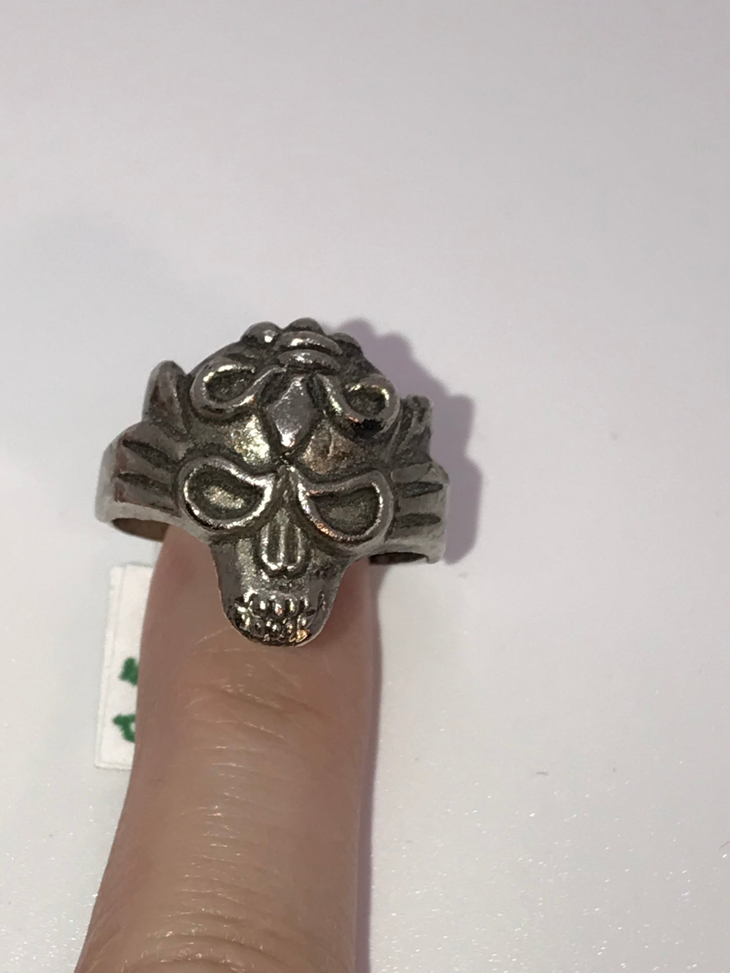 Pewter Double Mask Ring, Size 11