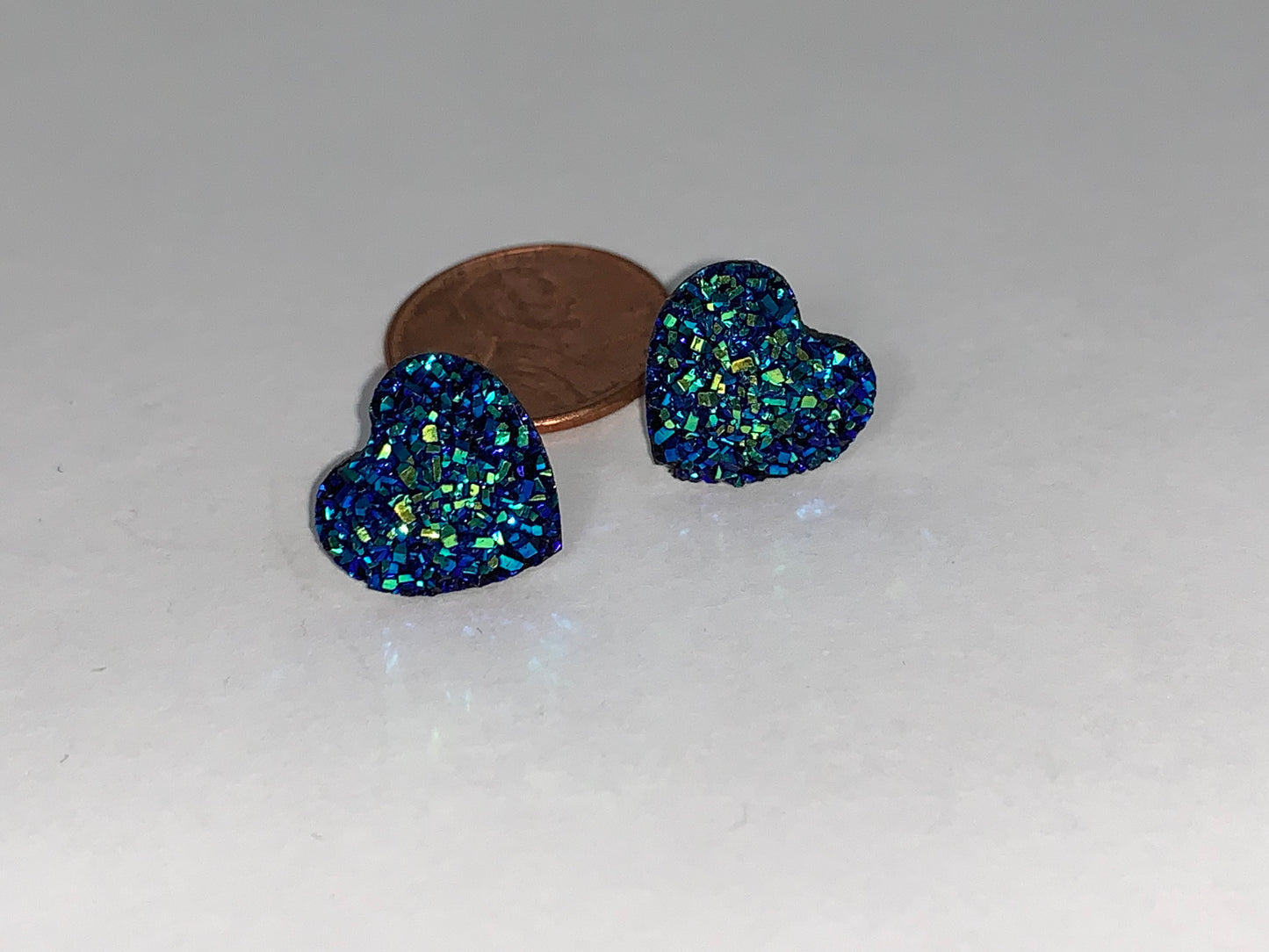 Glitter Heart Post Earrings