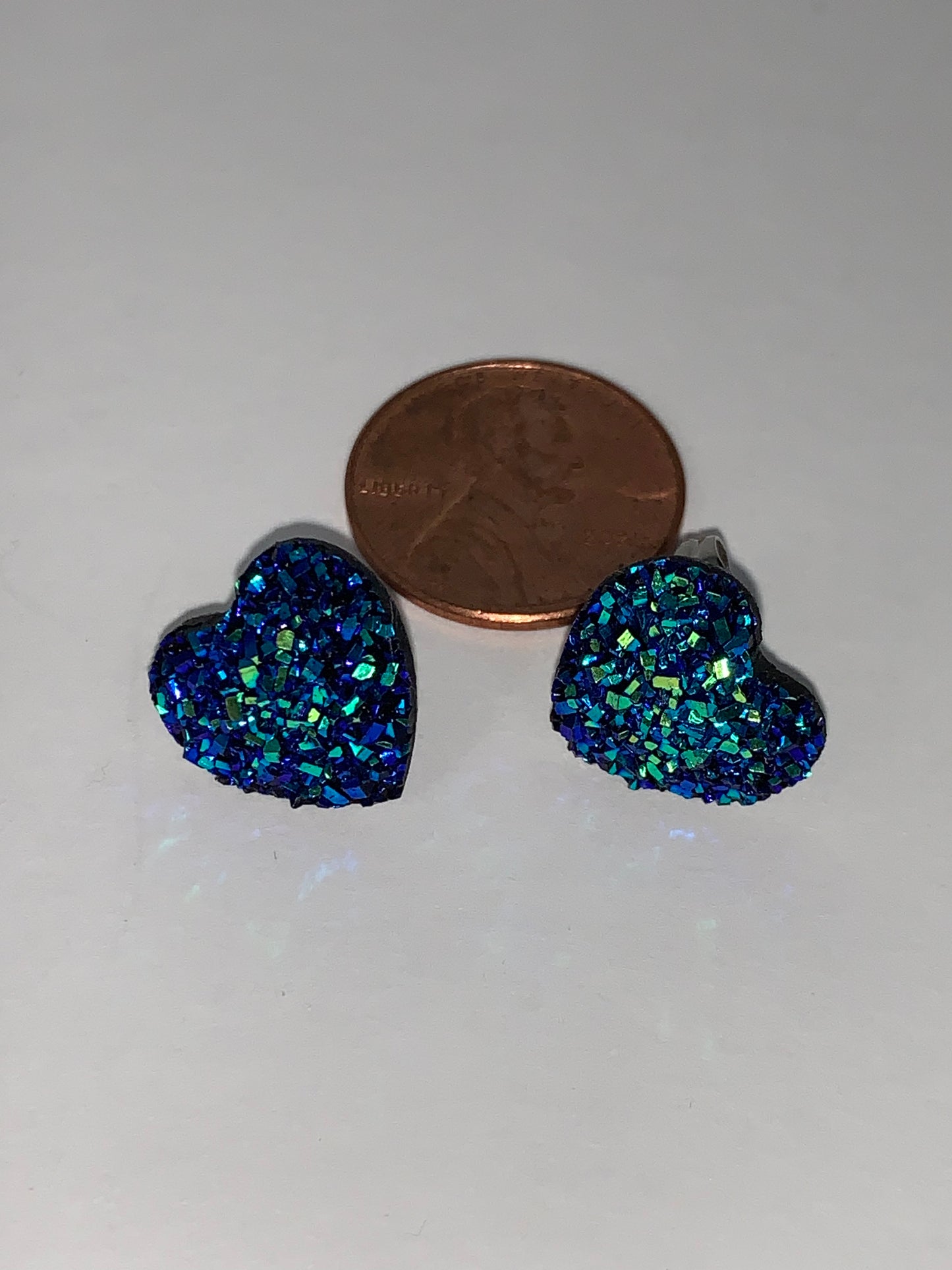 Glitter Heart Post Earrings