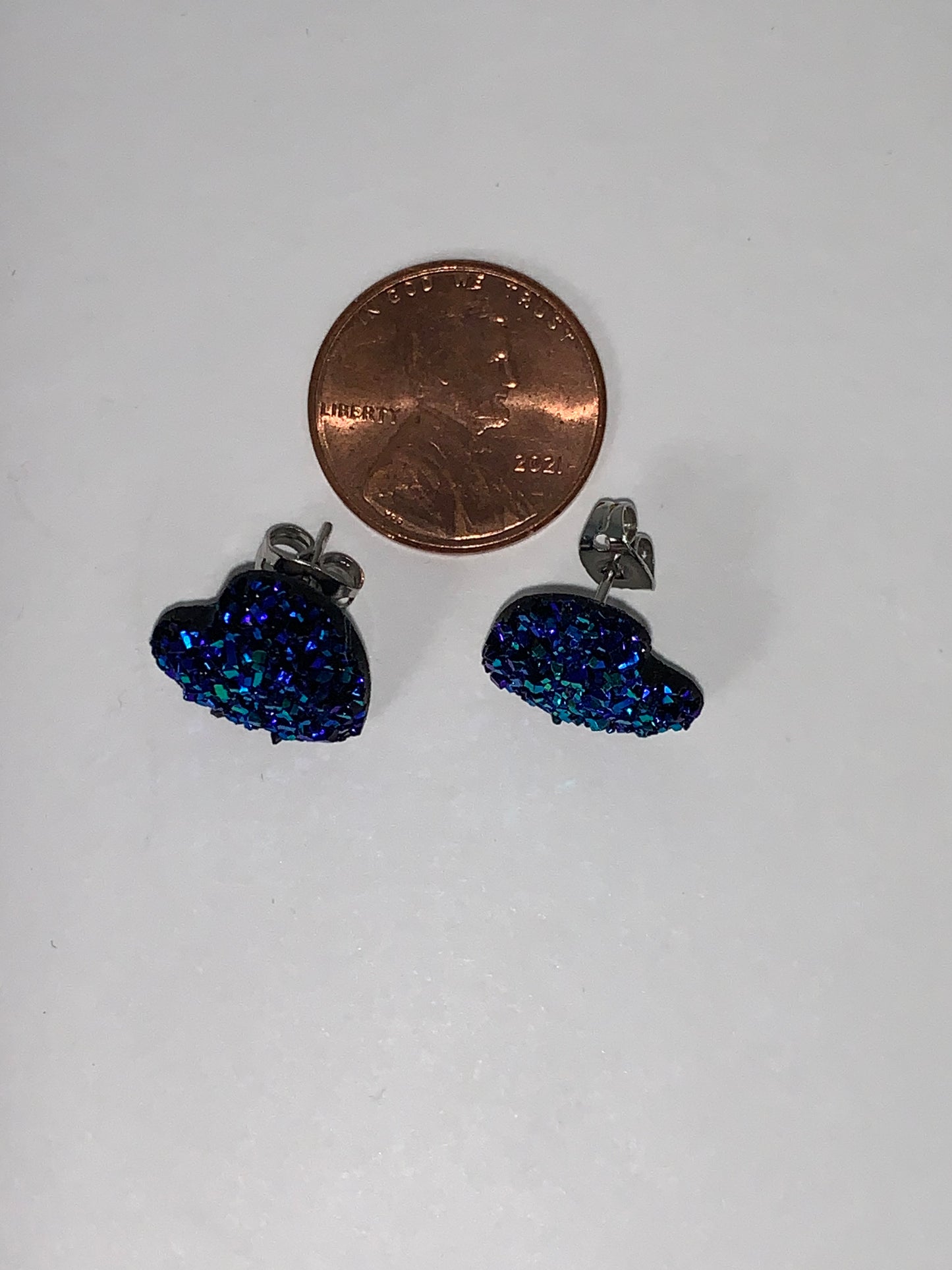 Glitter Heart Post Earrings