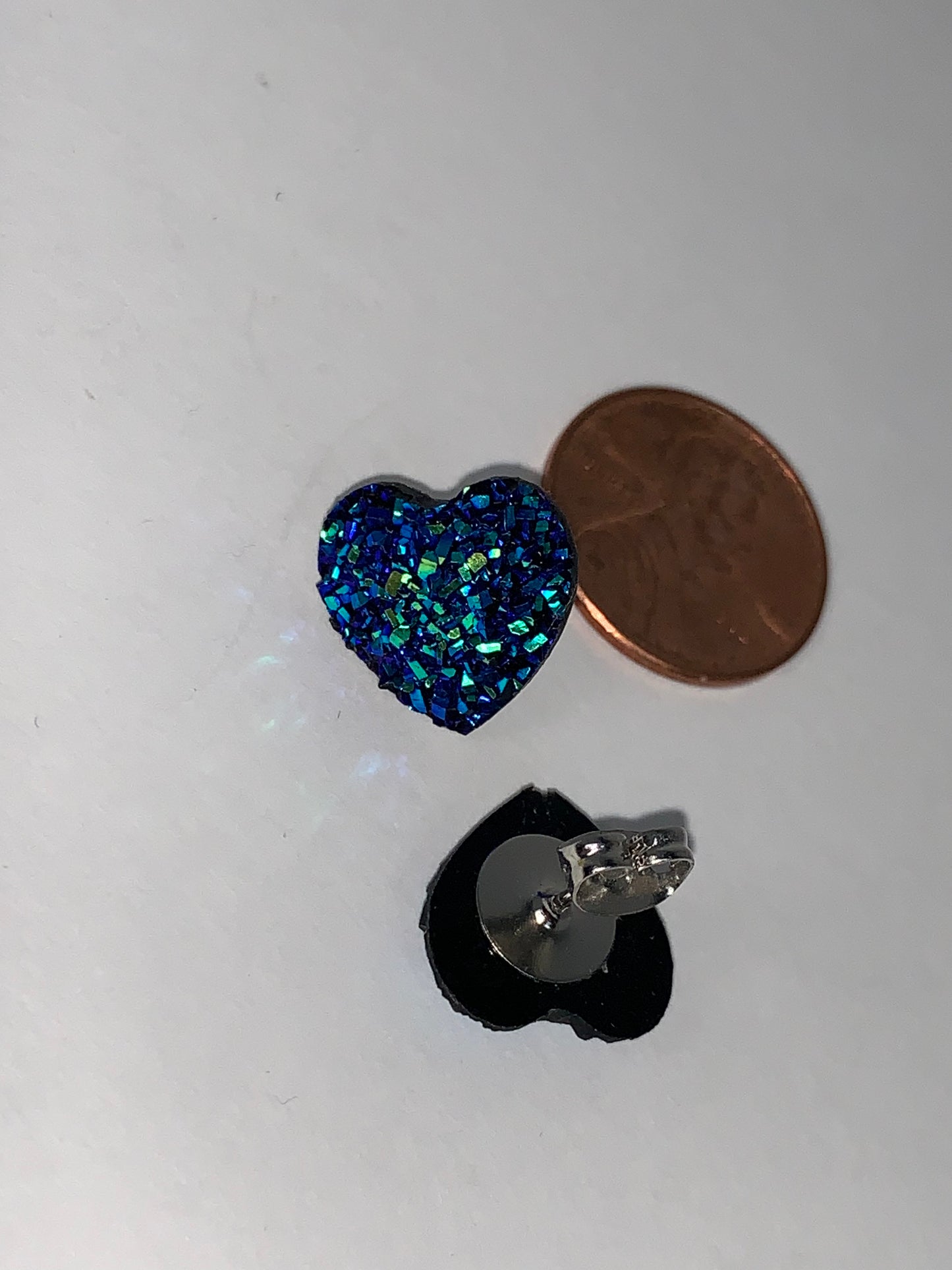 Glitter Heart Post Earrings