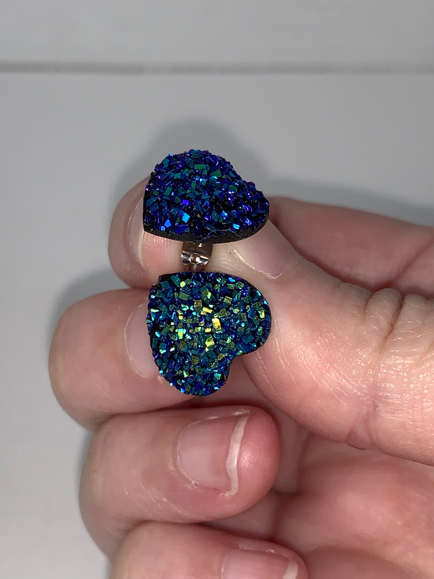Glitter Heart Post Earrings