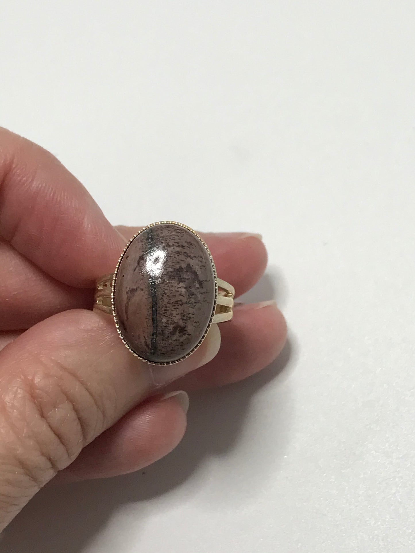 Rhodonite Sizeable Silver Ring