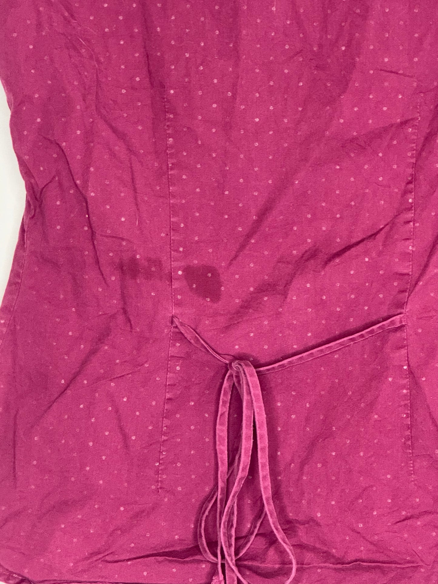 Dolled Up Maroon Button Up Polka Dot Shirt, Size Small, Y2K
