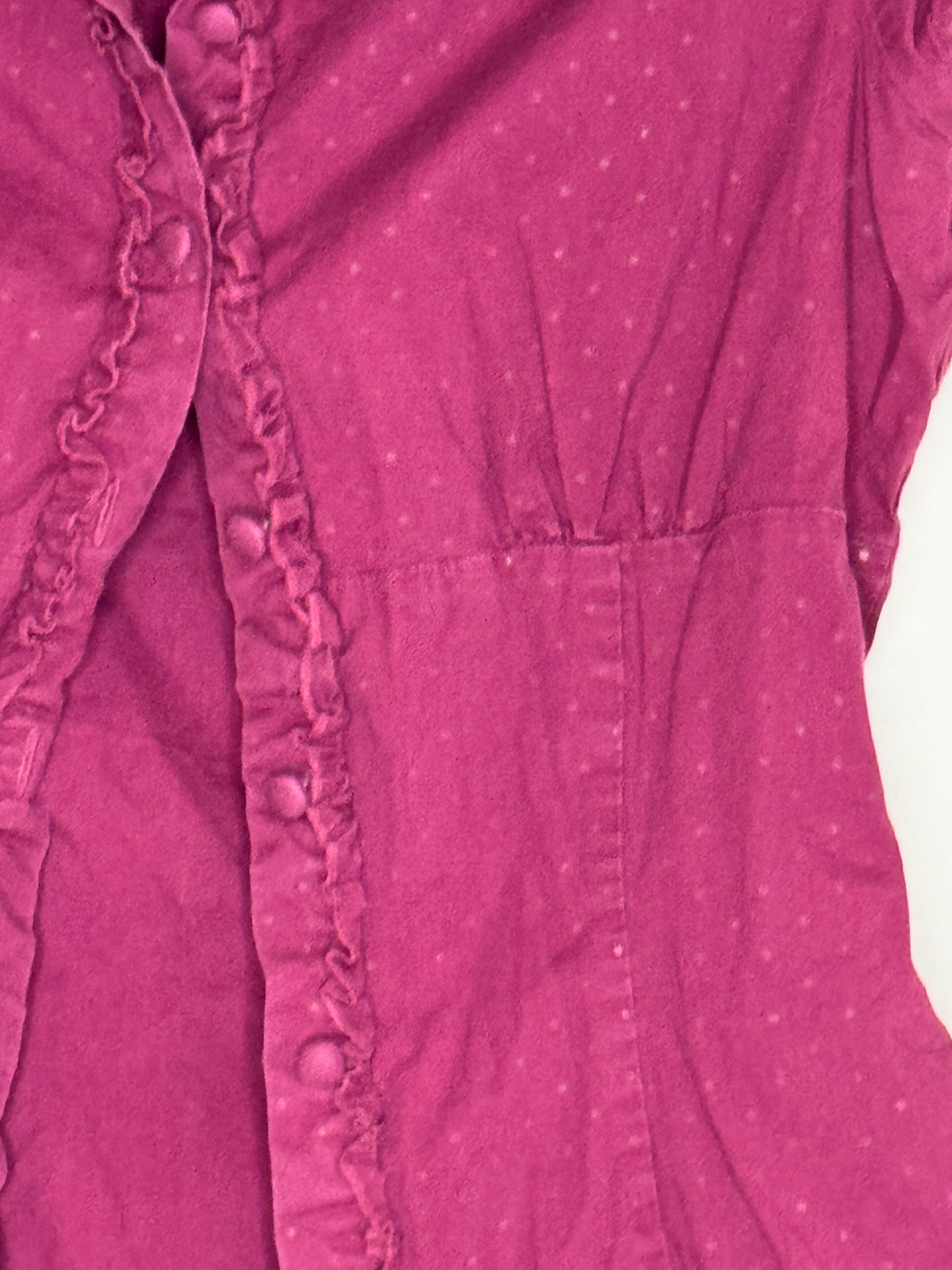 Dolled Up Maroon Button Up Polka Dot Shirt, Size Small, Y2K