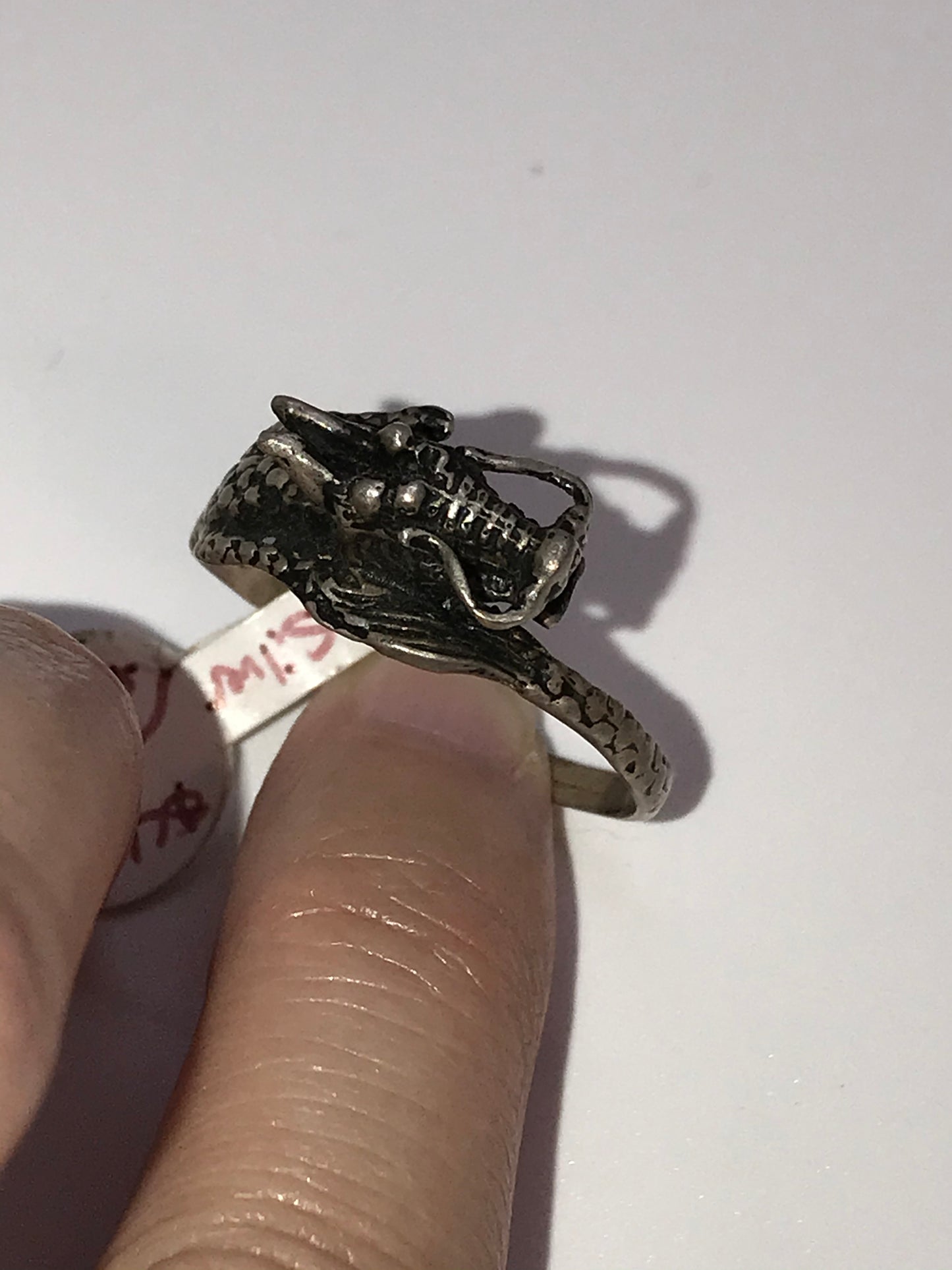 Sterling Silver Dragon Ring, Size 12 3/4