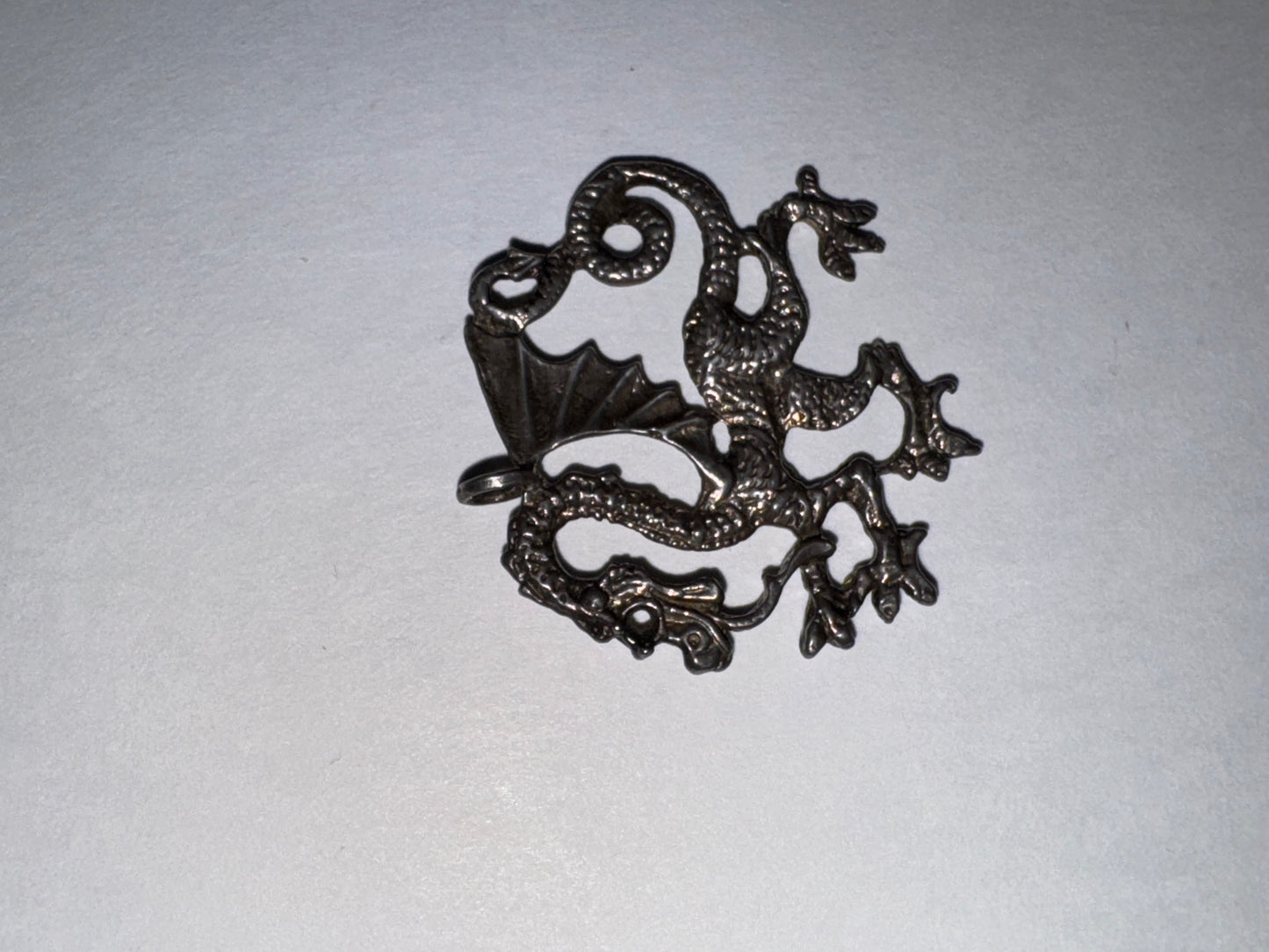 Sterling Silver Asian Dragon Pendant
