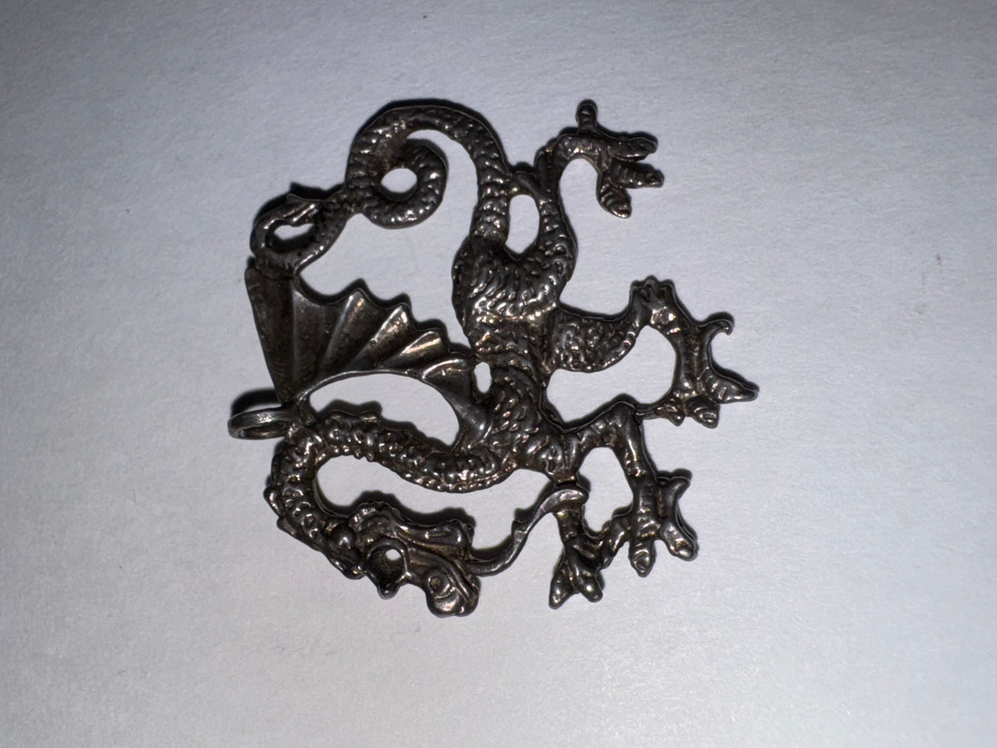 Sterling Silver Asian Dragon Pendant