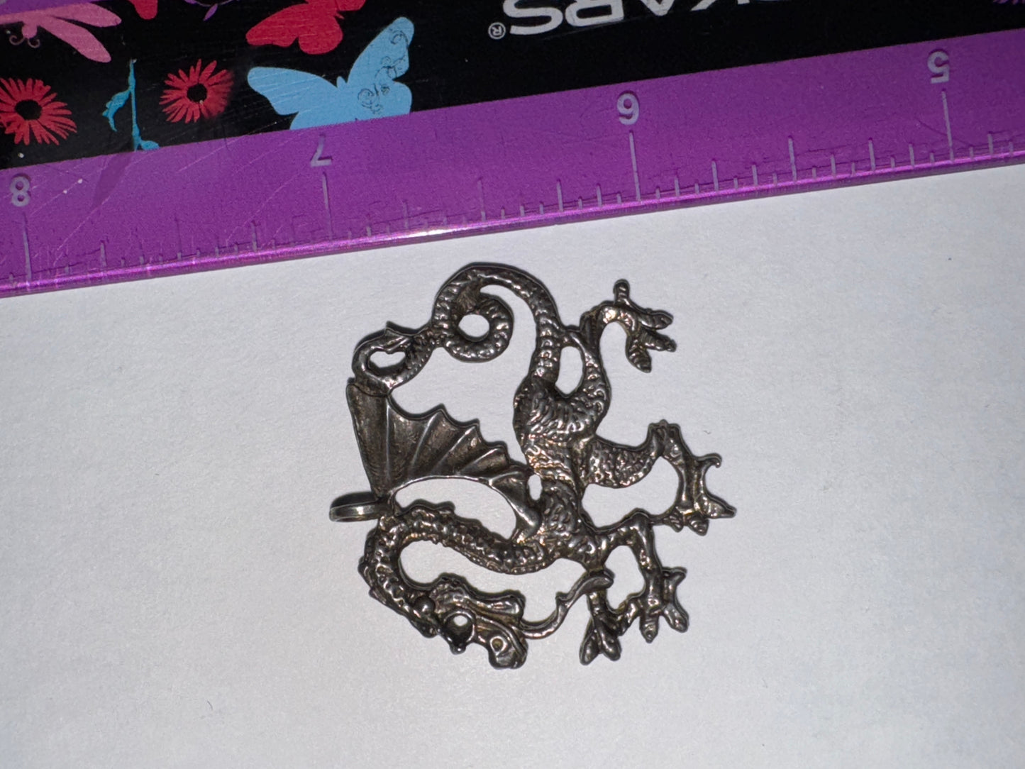 Sterling Silver Asian Dragon Pendant