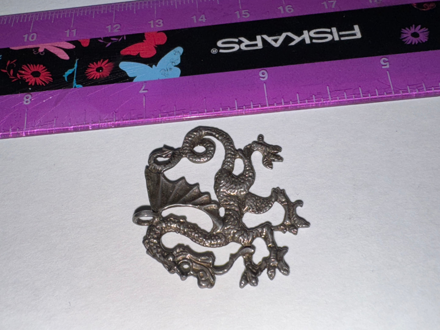 Sterling Silver Asian Dragon Pendant