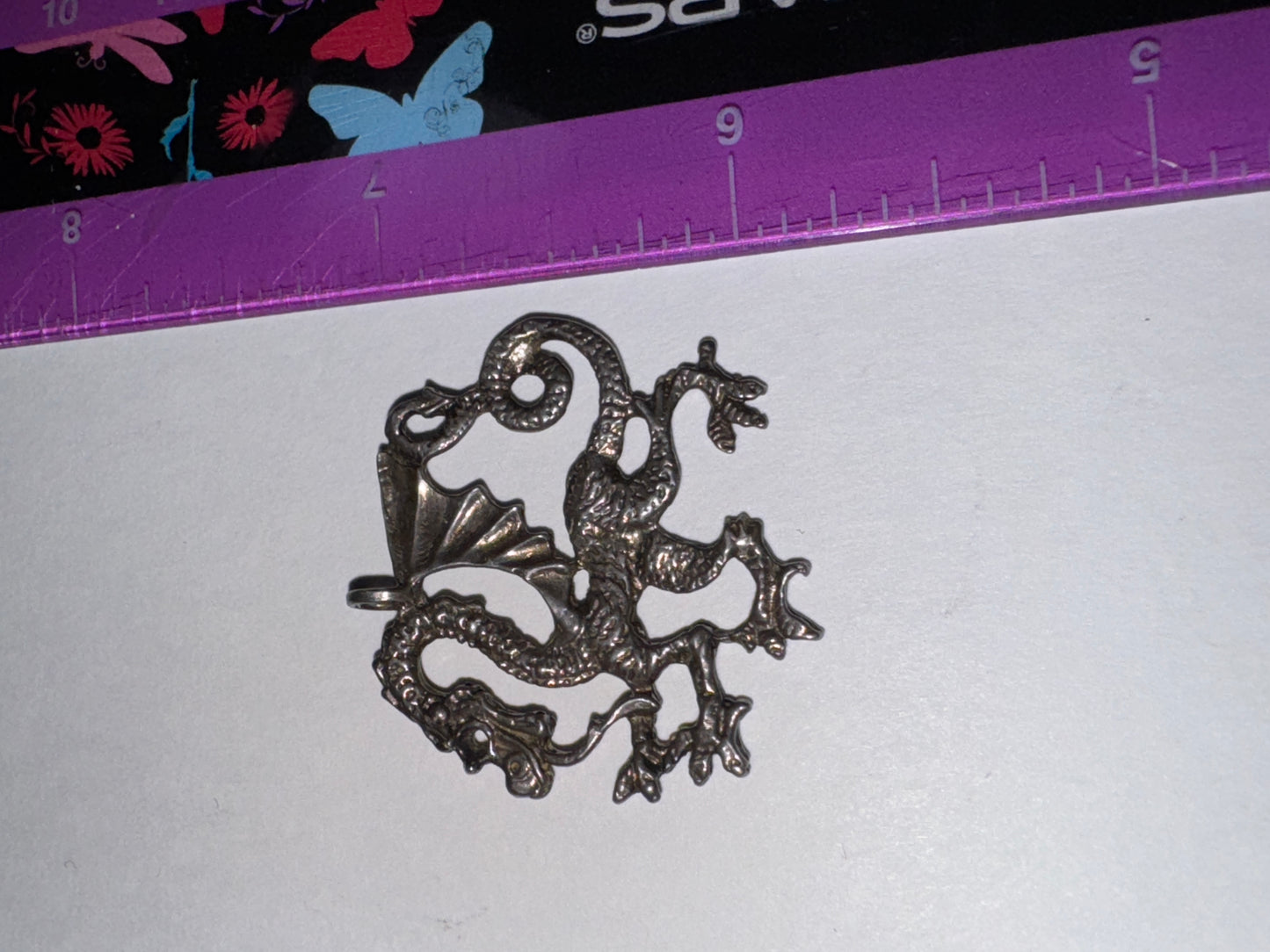 Sterling Silver Asian Dragon Pendant