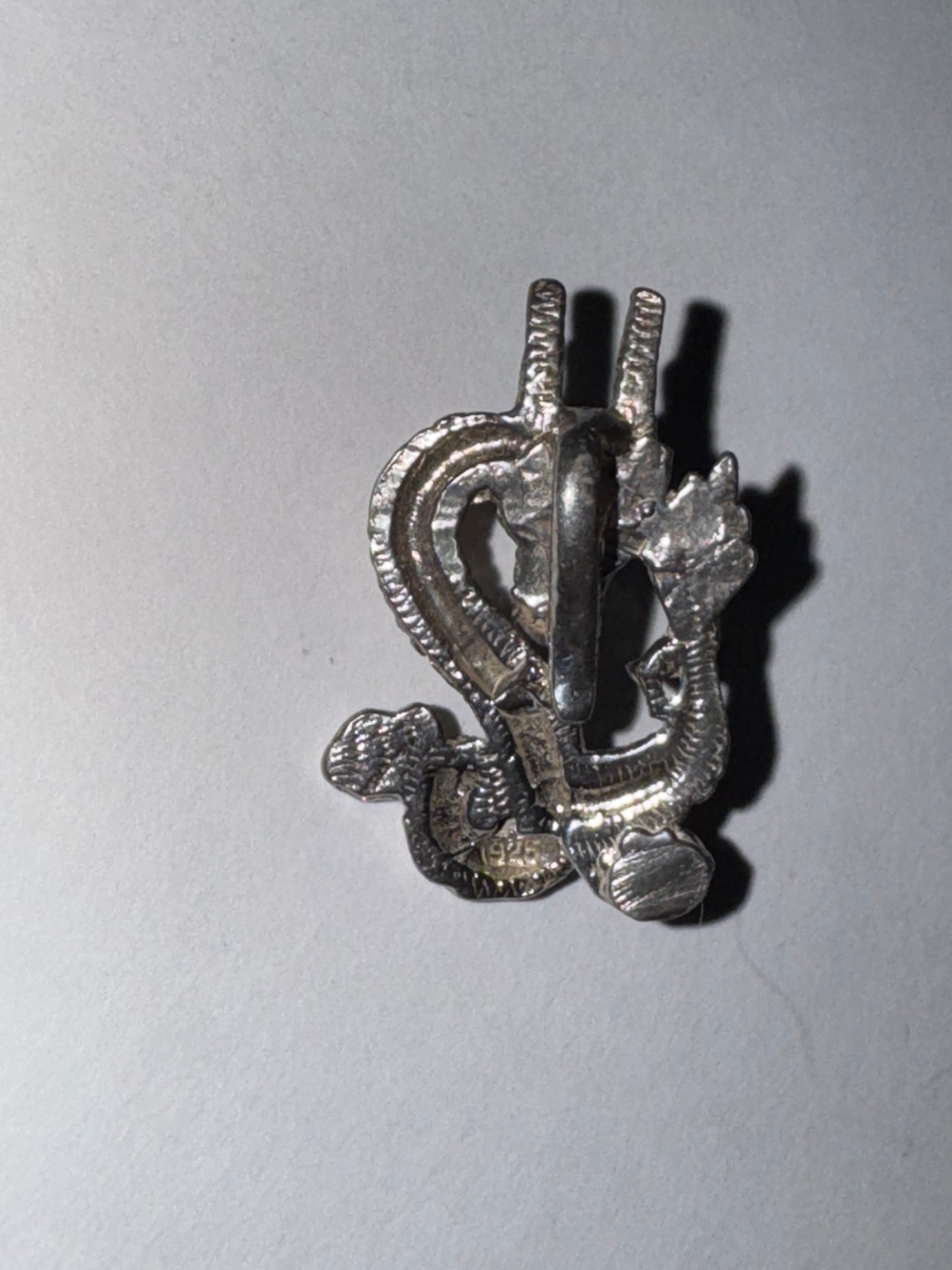 Sterling Silver Asian Dragon Pendant