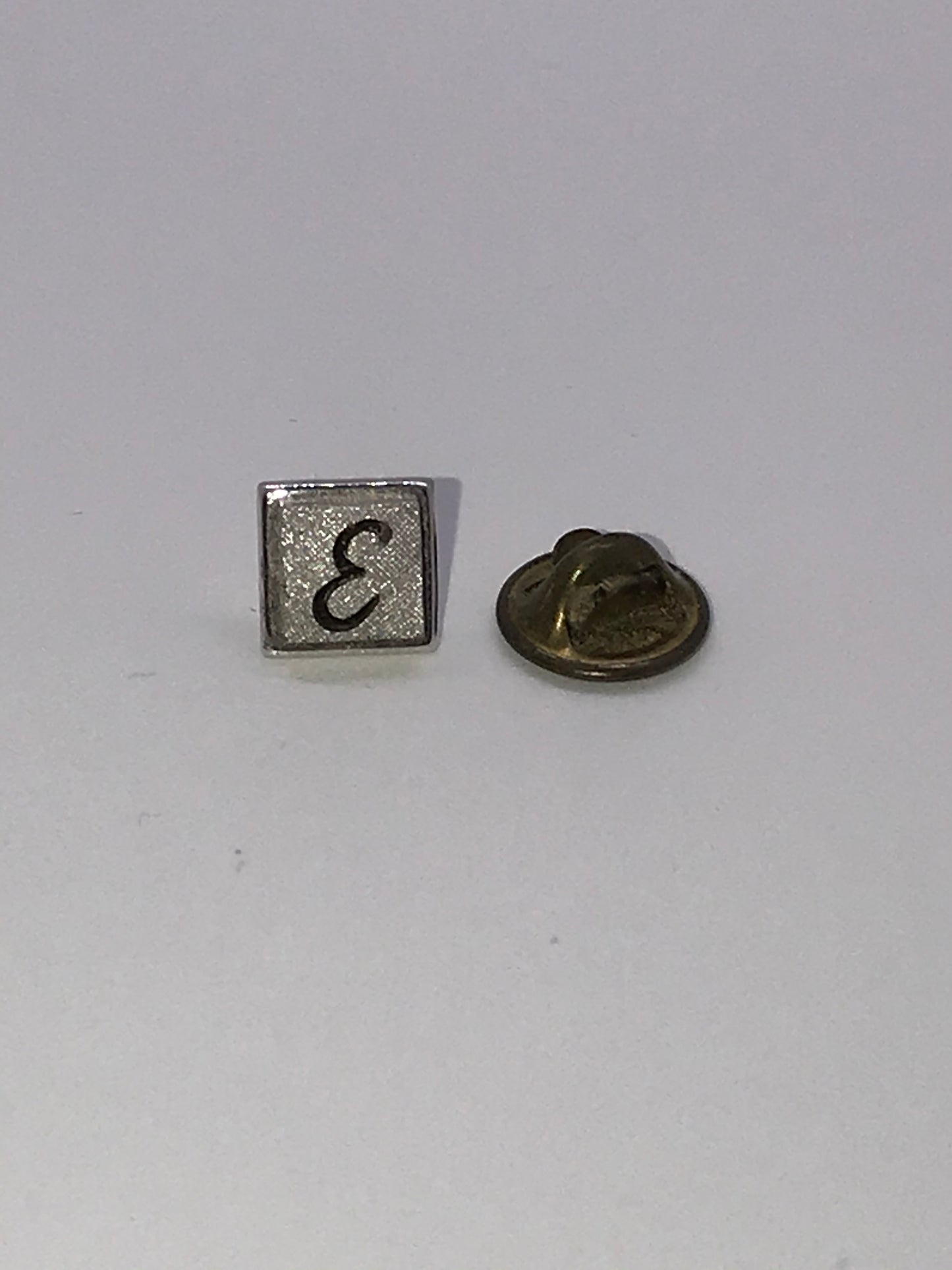 Vintage Swank Silver E Tie Pin aka Tie Tack