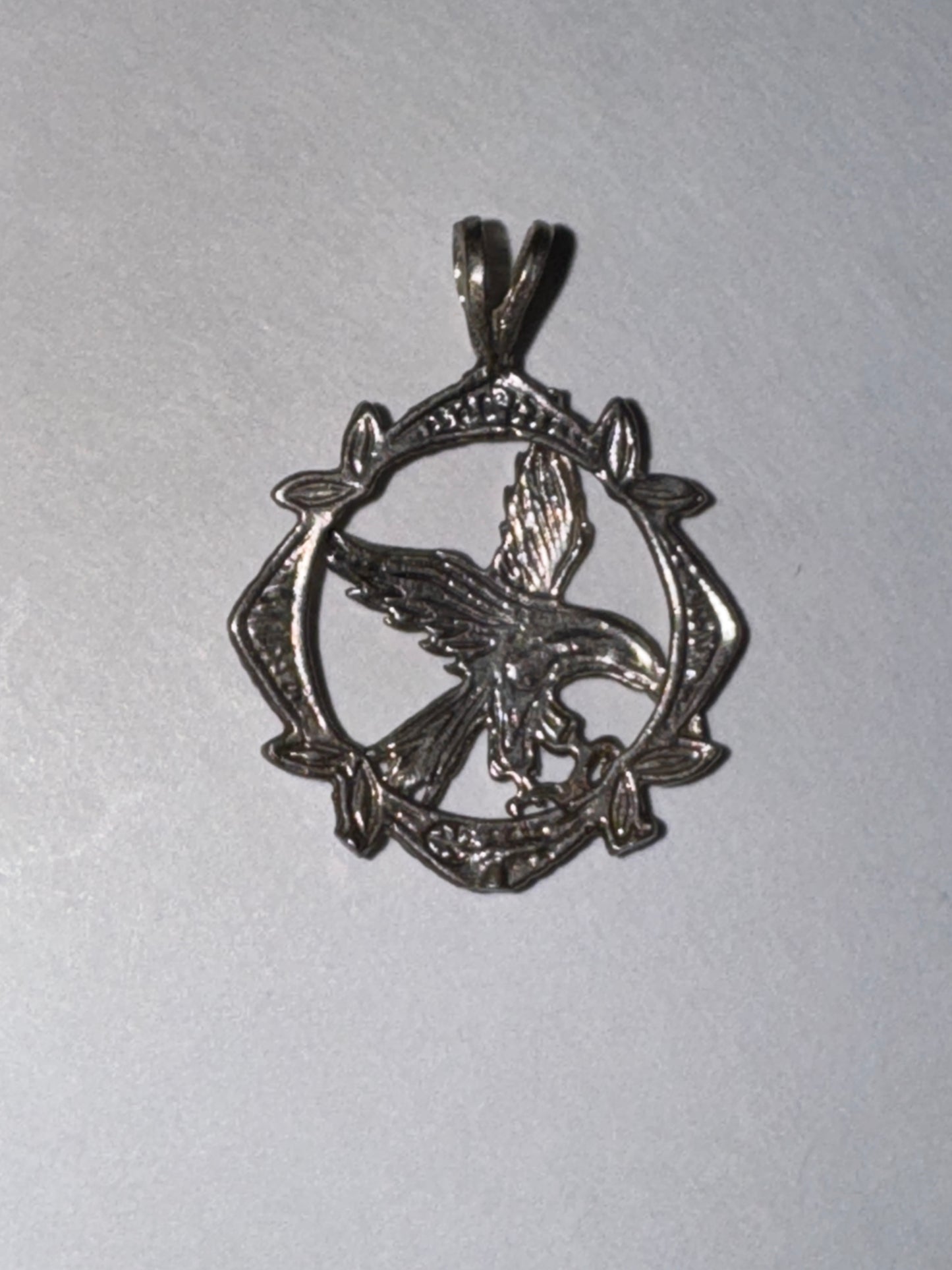 Sterling Silver Eagle Pendant, encircled