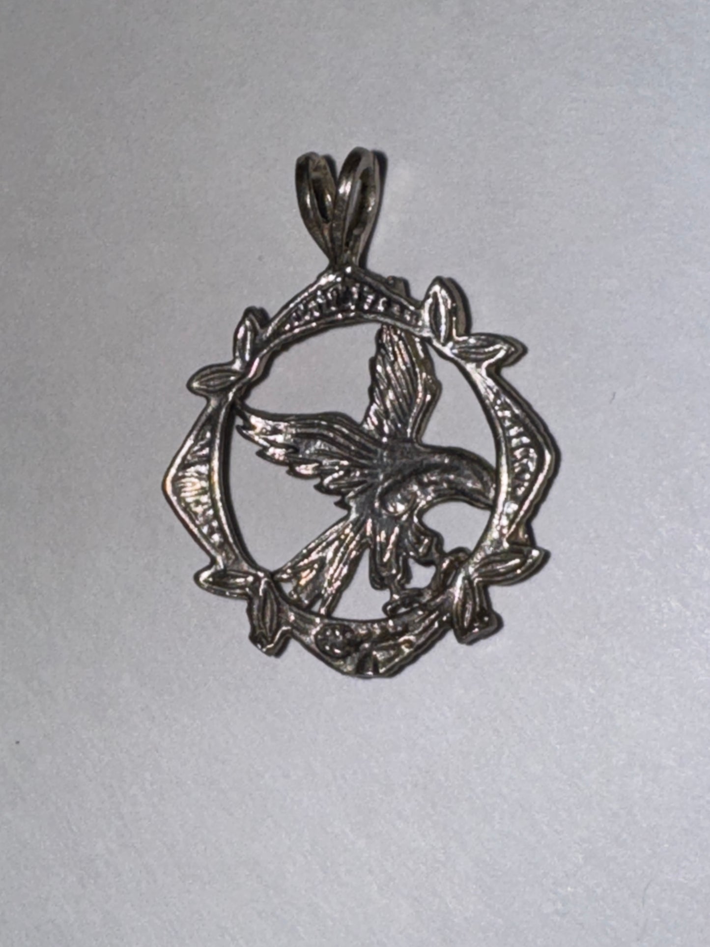 Sterling Silver Eagle Pendant, encircled