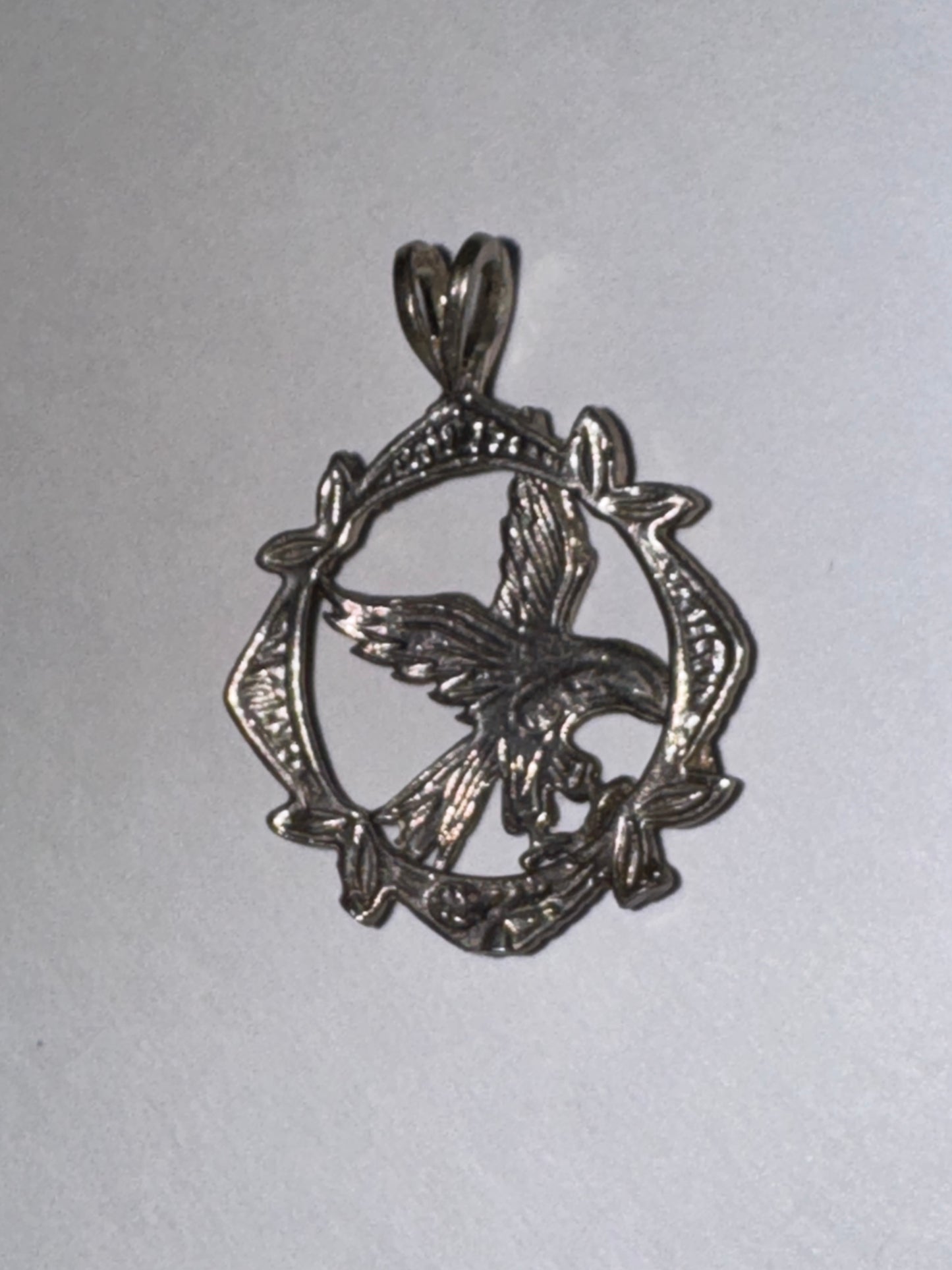 Sterling Silver Eagle Pendant, encircled