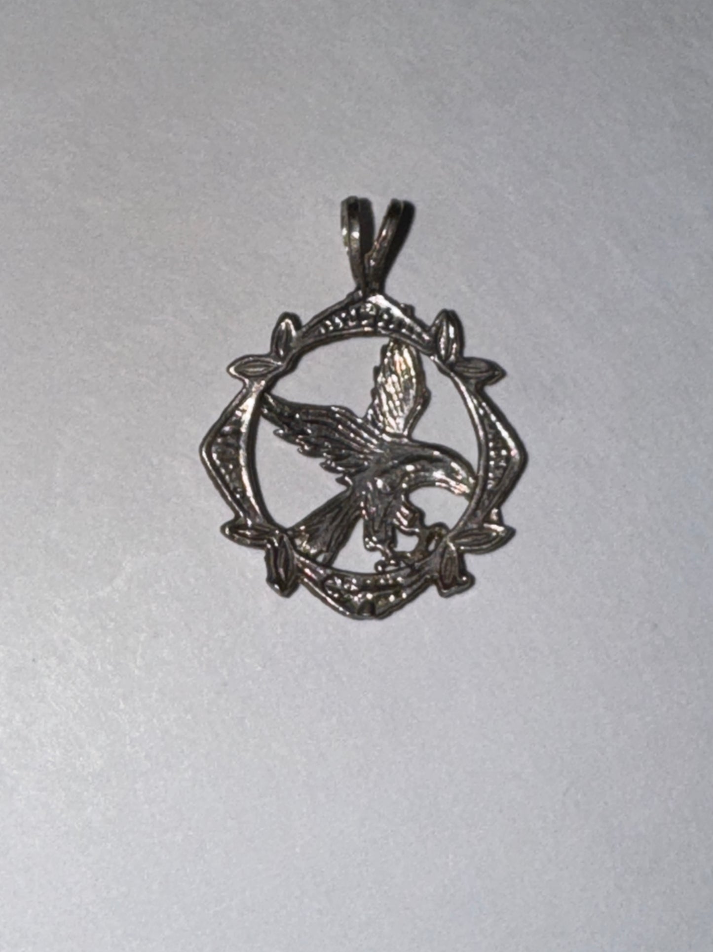 Sterling Silver Eagle Pendant, encircled