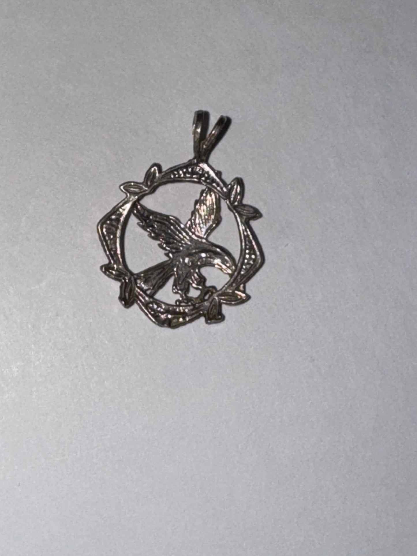 Sterling Silver Eagle Pendant, encircled