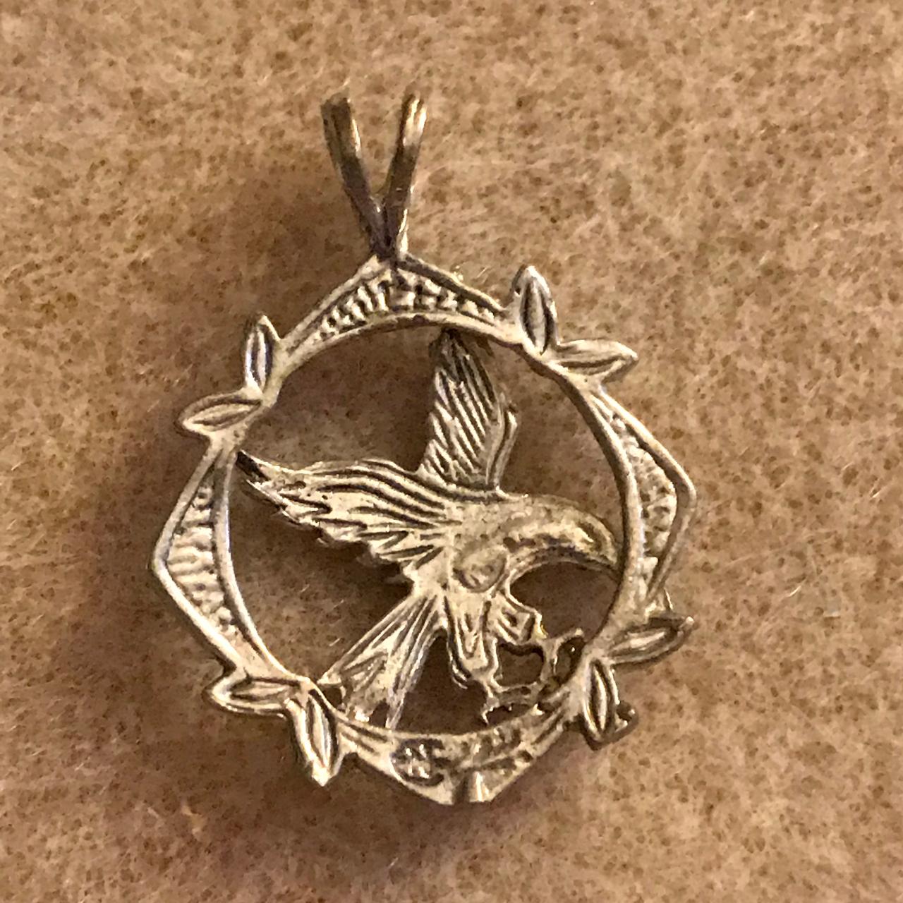 Sterling Silver Eagle Pendant, encircled