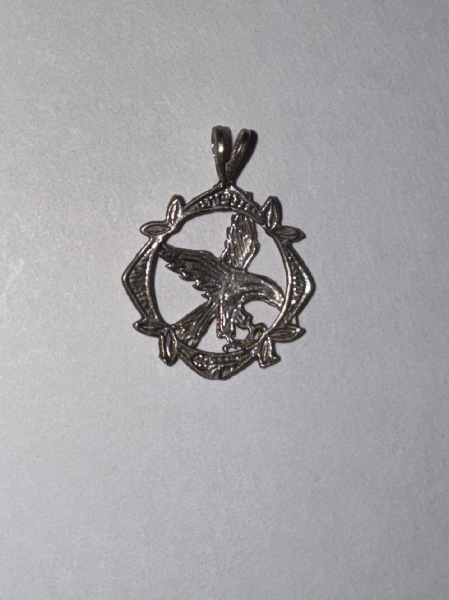 Sterling Silver Eagle Pendant, encircled