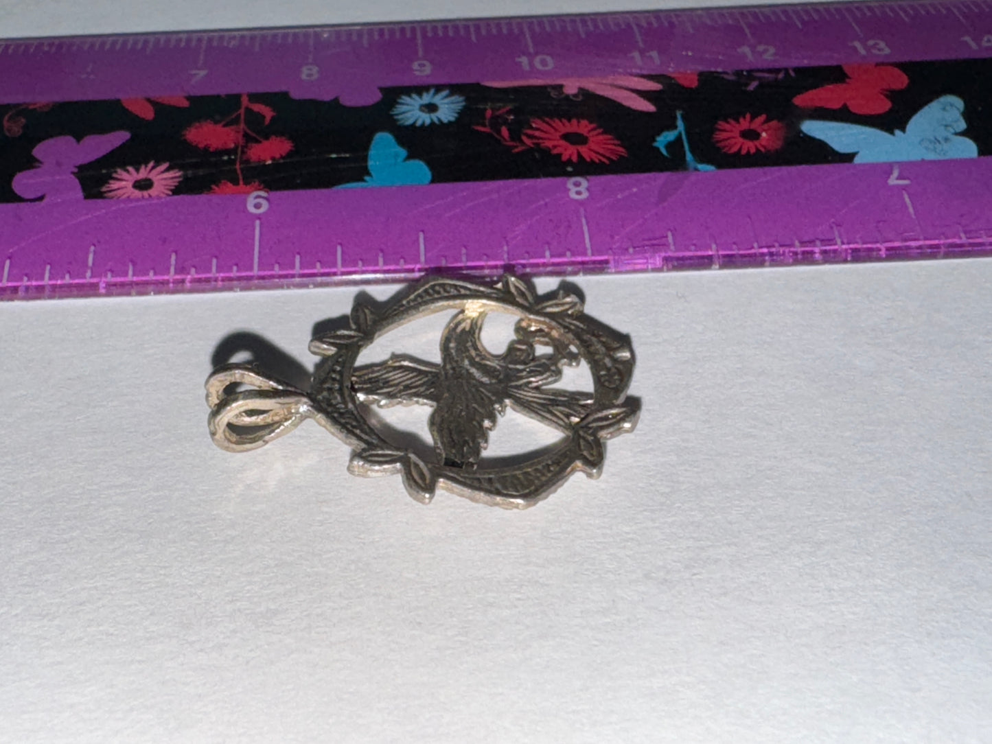 Sterling Silver Eagle Pendant, encircled