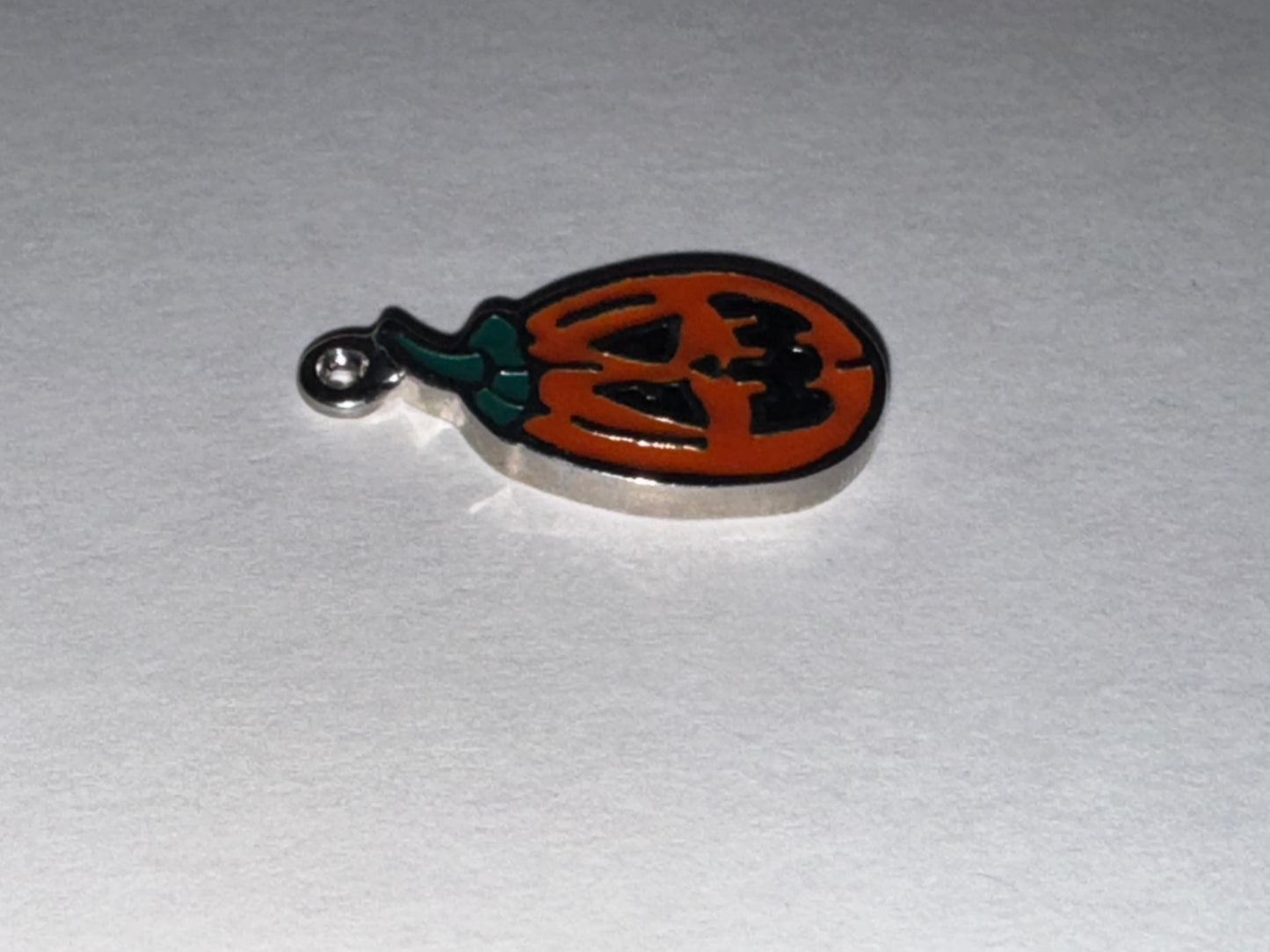 Enamel Jack-O-Lantern Pumpkin Pendant