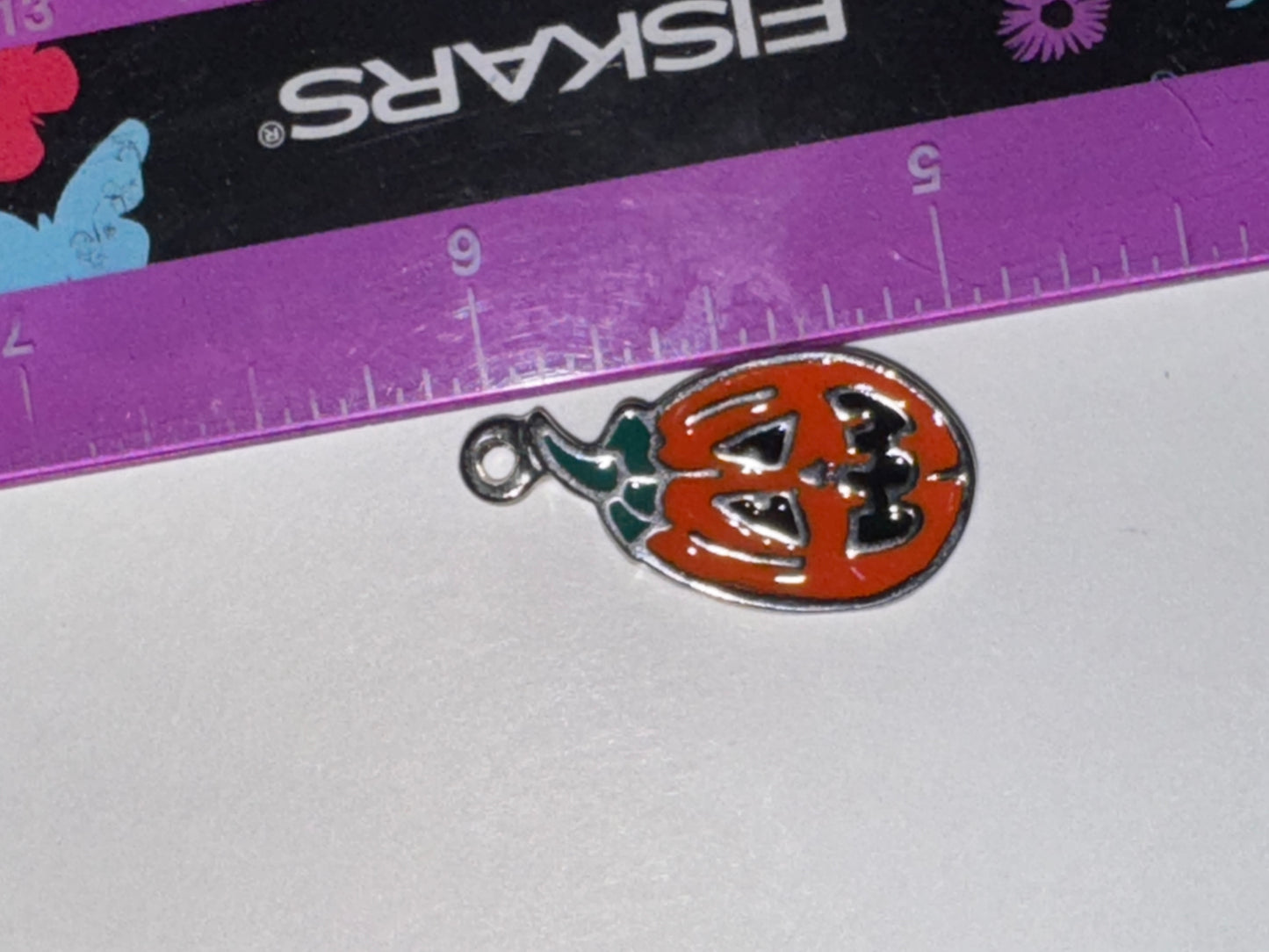 Enamel Jack-O-Lantern Pumpkin Pendant