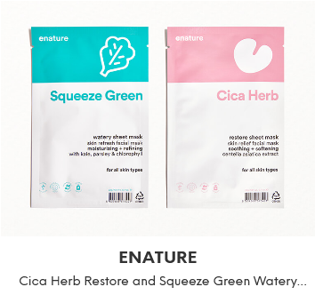 ENATURE Cica Herb Restore and Squeeze Green Watery Sheet Mask Duo