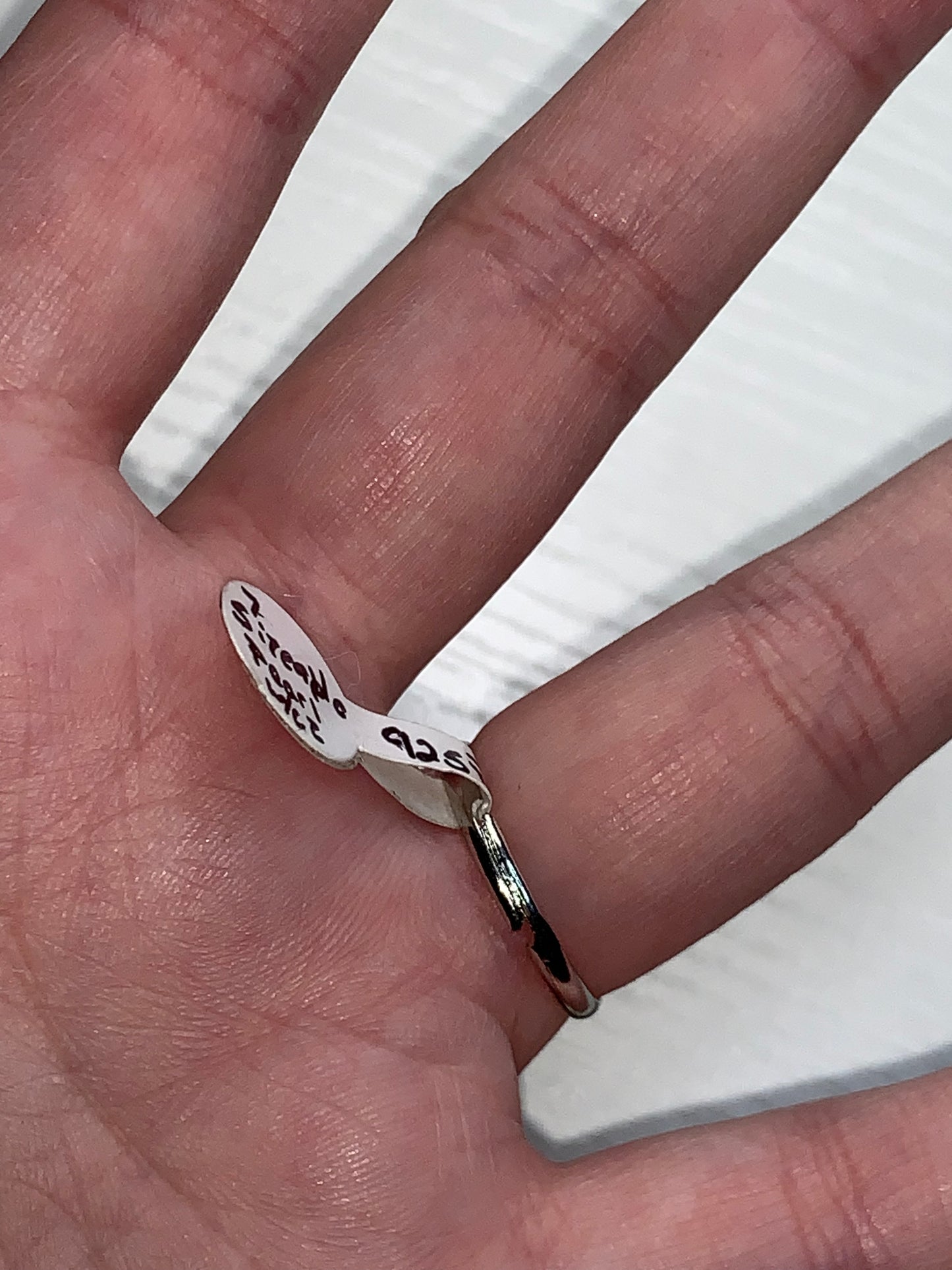 Faux Pearl and CZ SLP ring, size 7, Sizeable