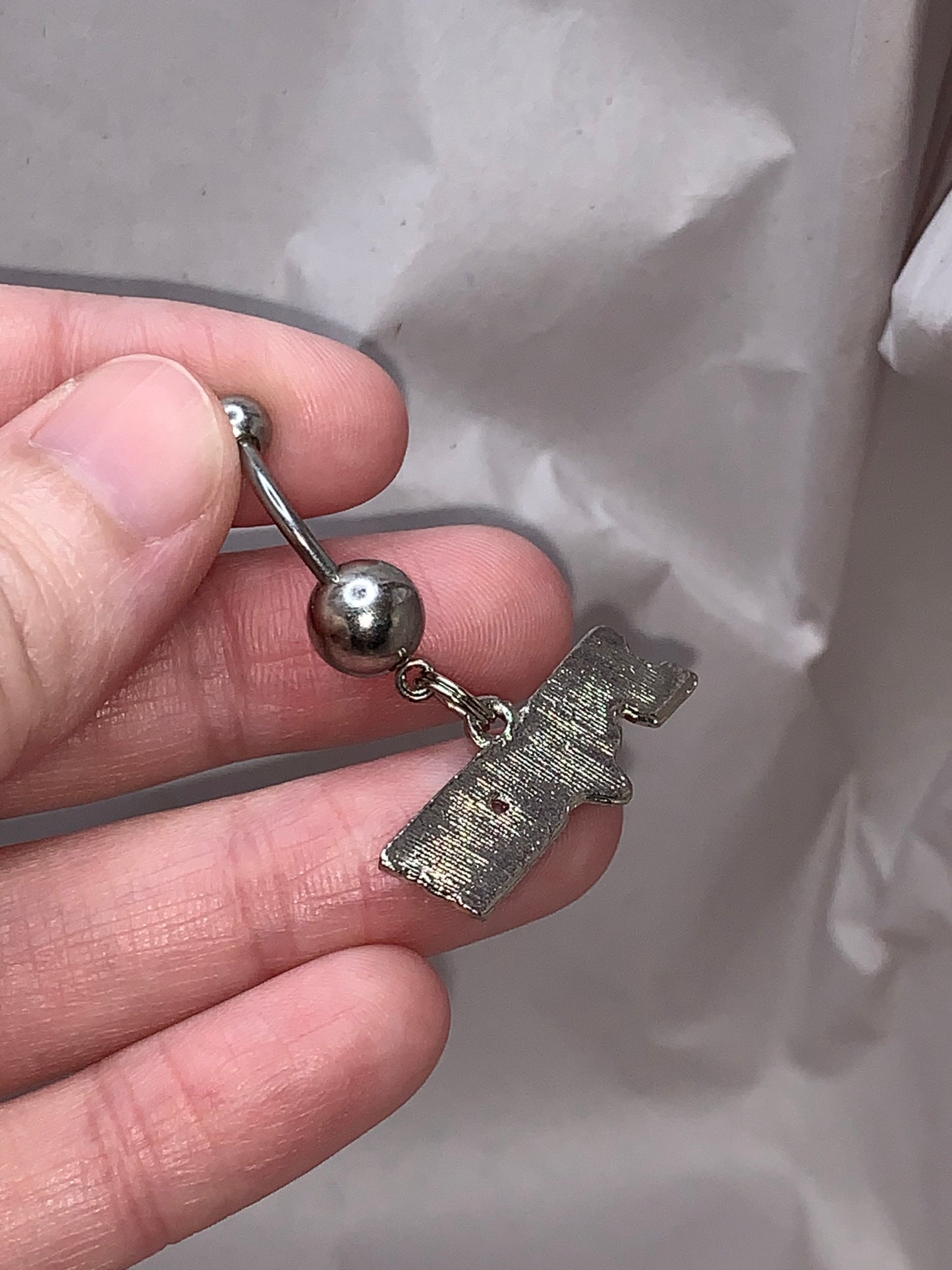 Red and Black Fox Dangle Belly Ring
