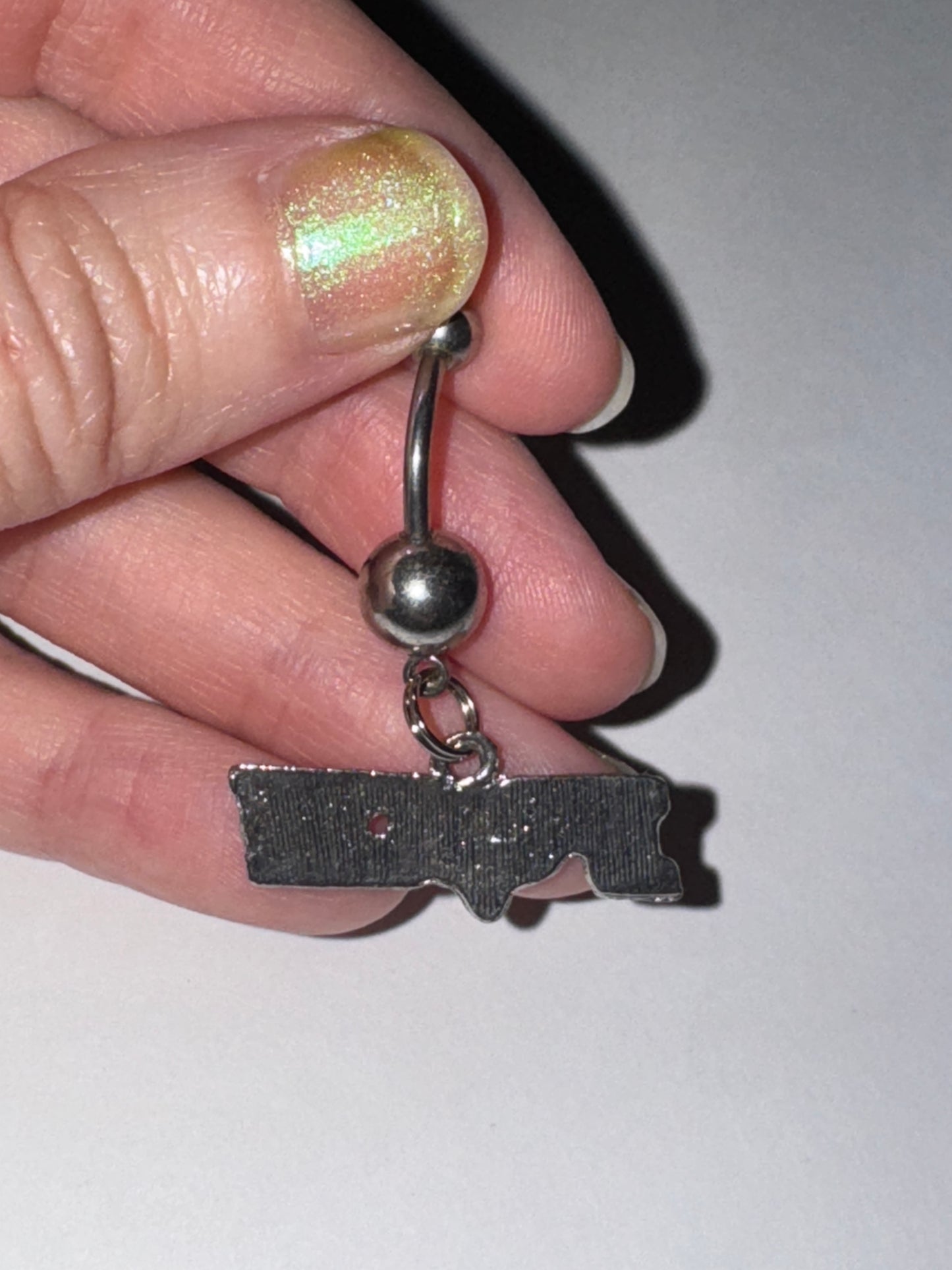 Red and Black Fox Dangle Belly Ring
