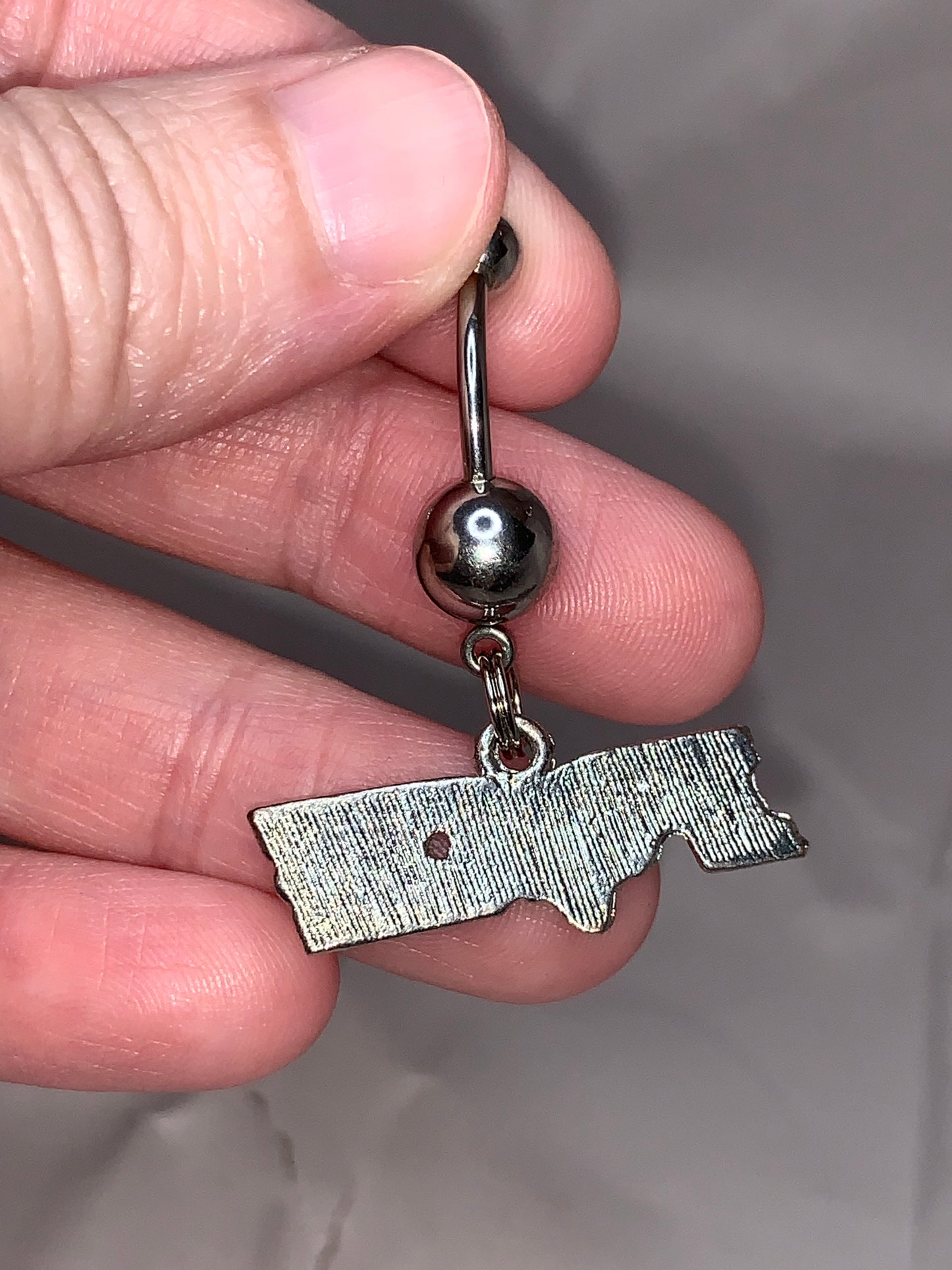 White and Green Fox Dangle Belly Ring