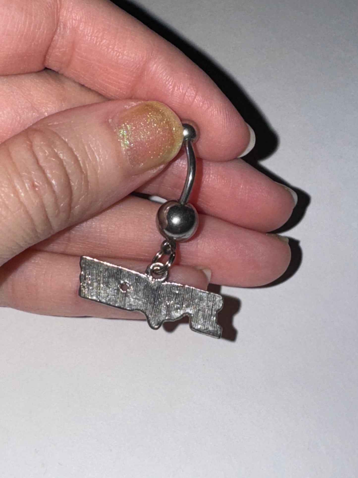 Pink Fox Dangle Belly Ring