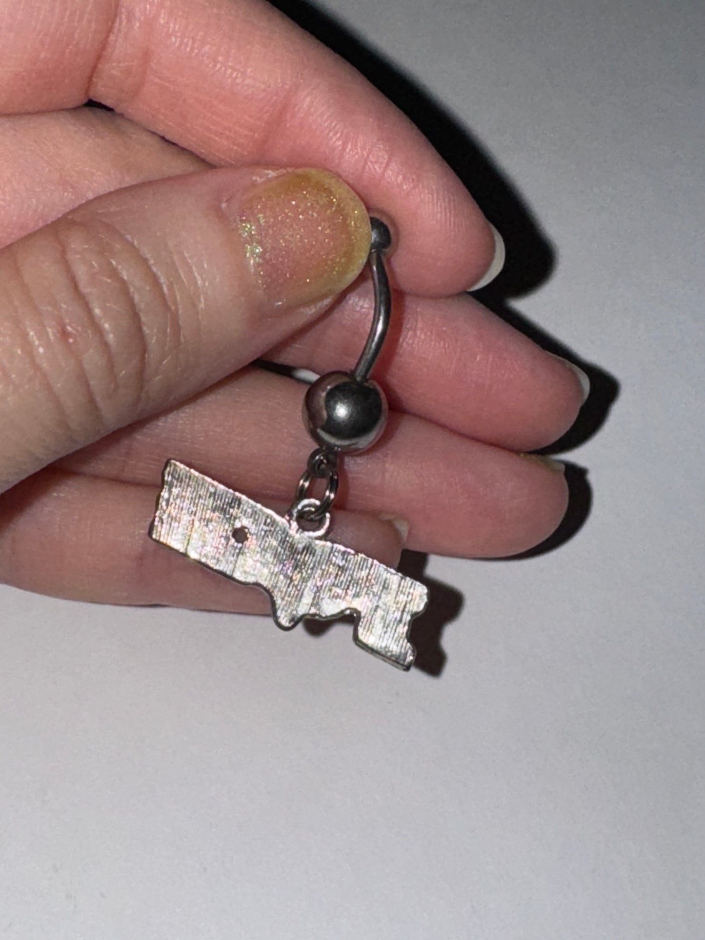 Pink Fox Dangle Belly Ring
