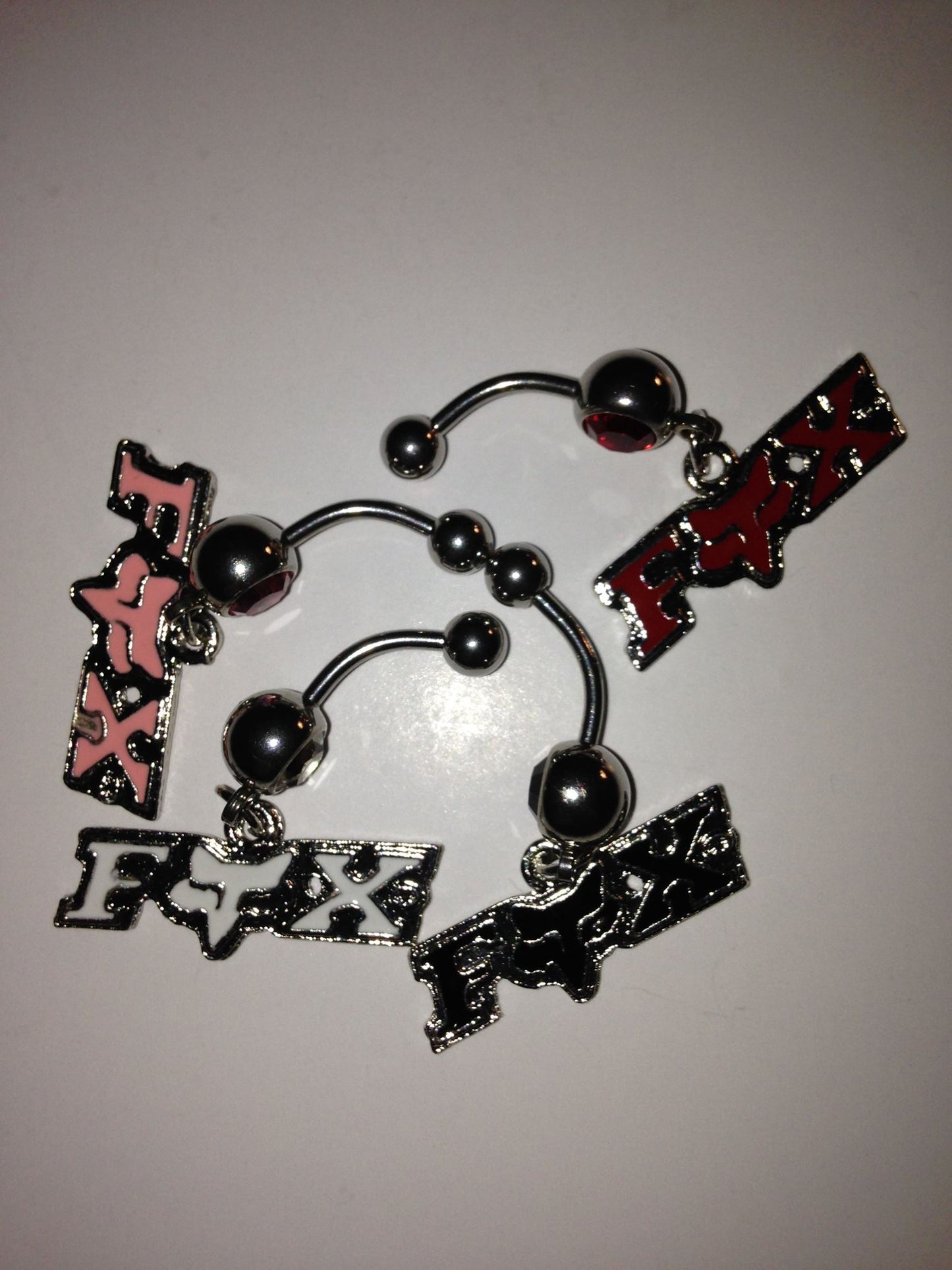 White and Green Fox Dangle Belly Ring