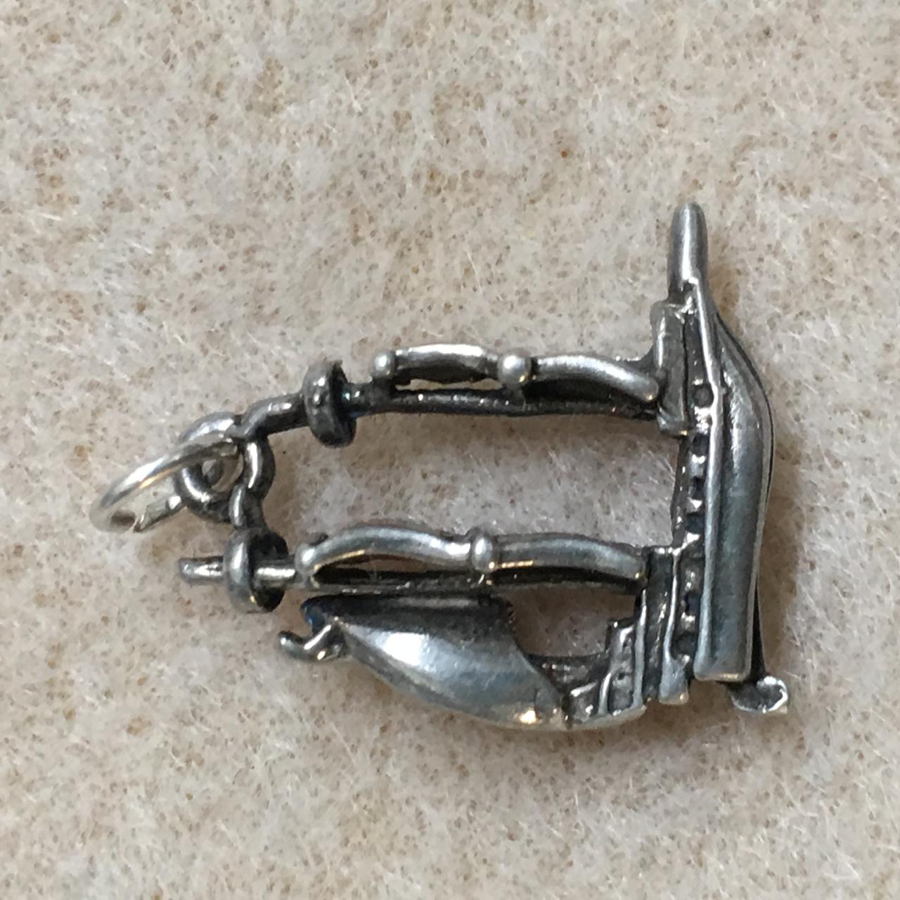 Sterling Silver French Ship Pendant