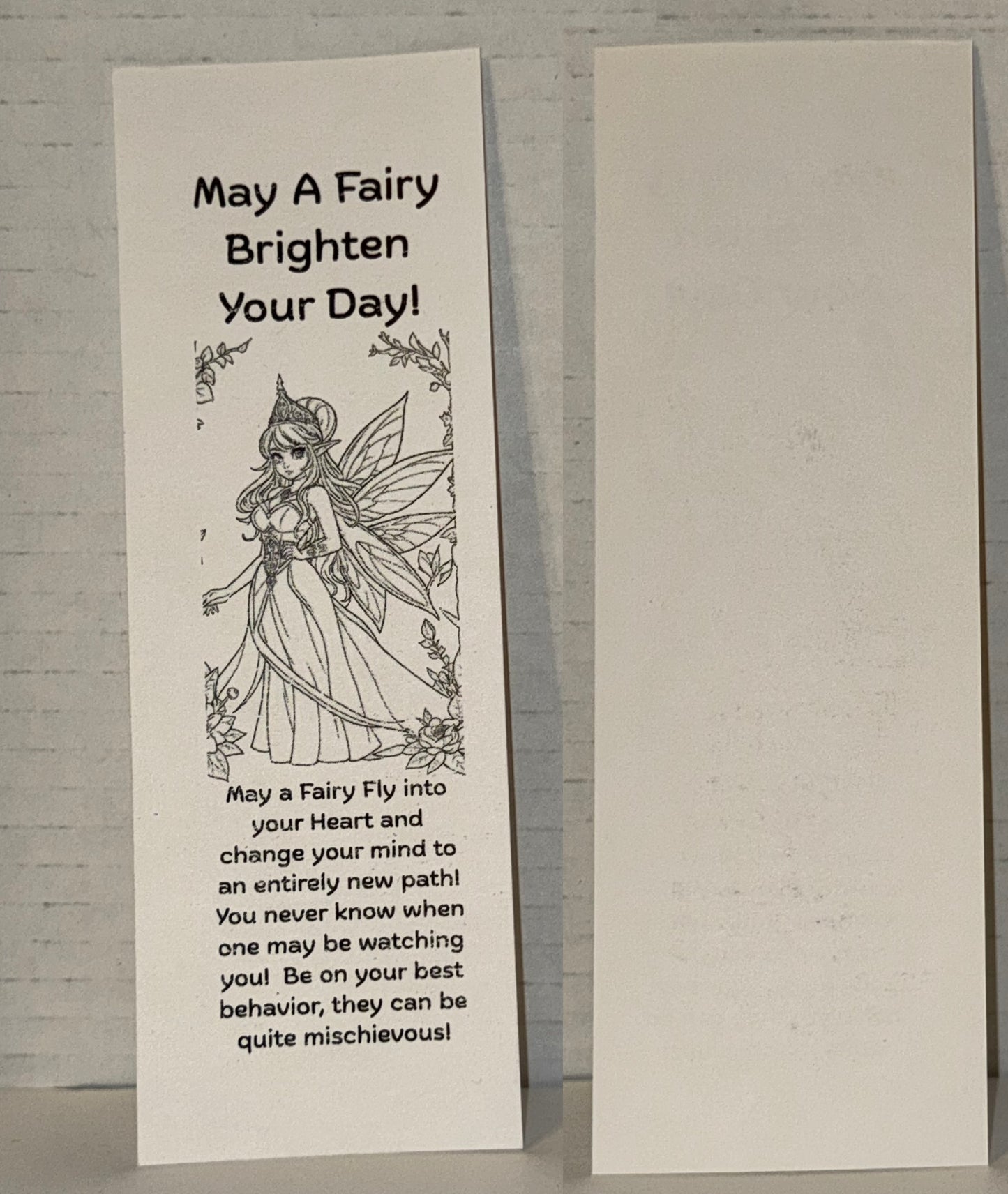 Color Your Own Fairy Bookmarks, 5 qty!