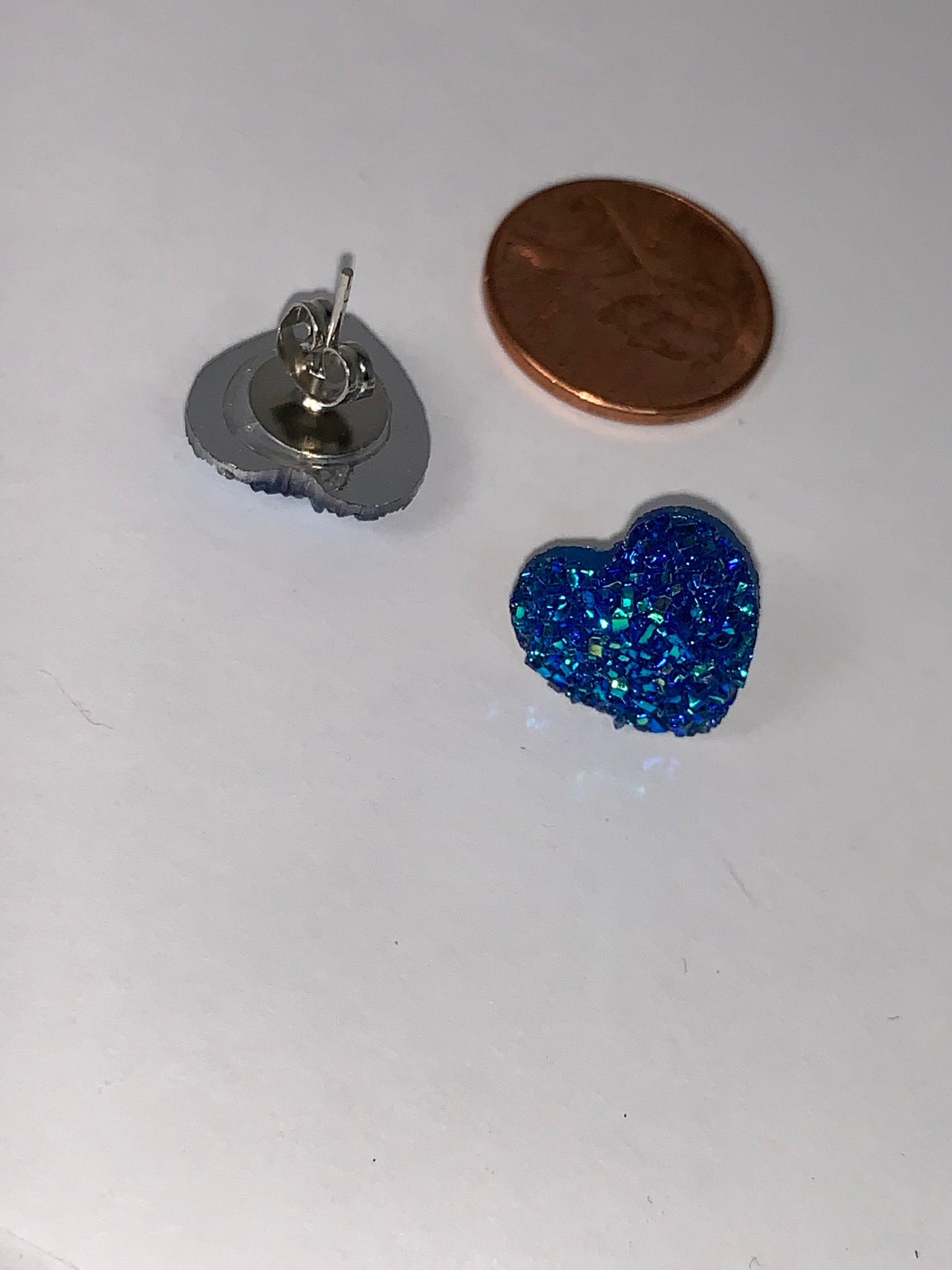 Glitter Heart Post Earrings