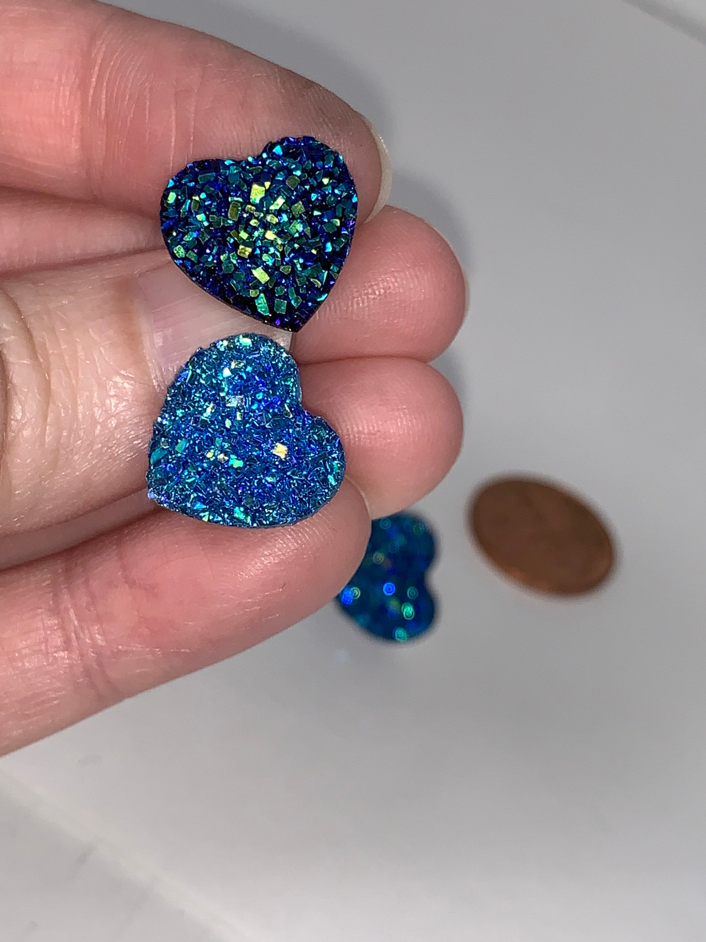 Glitter Heart Post Earrings